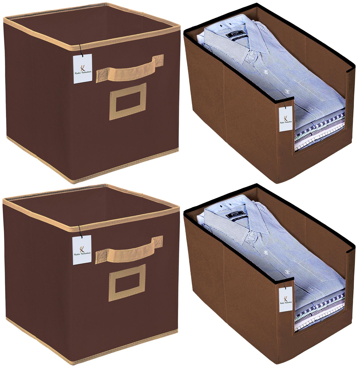 Kuber Industries Non Woven 2 pc Shirt Stacker Wardrobe Organizer And 2 pc Small Foldable Storage Organiser Cubes Boxes (Coffee) - CTHH17707
Kuber Industries Non Woven 2 pc Shirt Stacker Wardrobe Organizer And 2 pc Small Foldable Storage Organiser Cubes Boxes (Coffee) - CTHH17707