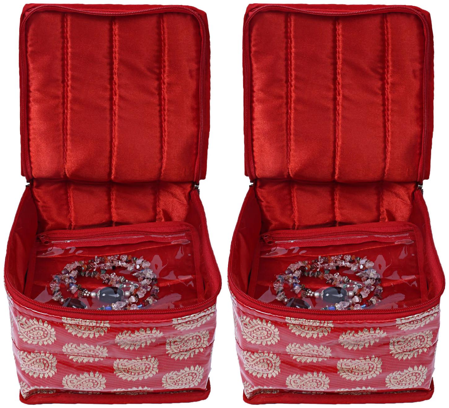 Kuber Industries Brocade 2 Piece Jewellery Box Organizer with 10 Pouch - Red- CTHH13043
Kuber Industries Brocade 2 Piece Jewellery Box Organizer with 10 Pouch - Red- CTHH13043