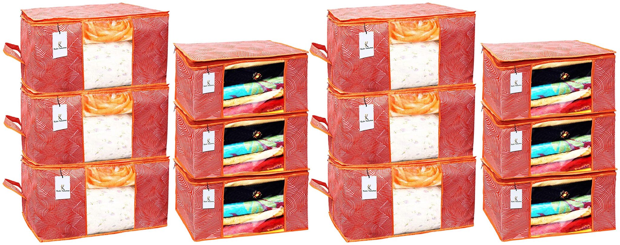Kuber Industries Laheriya Printed Non Woven 6 pcs Saree Cover And 6 pcs Underbed Storage Bag Cloth Organizer For Storage Blanket Cover Combo Set (Orange) - CTHH18083
Kuber Industries Laheriya Printed Non Woven 6 pcs Saree Cover And 6 pcs Underbed Storage Bag Cloth Organizer For Storage Blanket Cover Combo Set (Orange) - CTHH18083