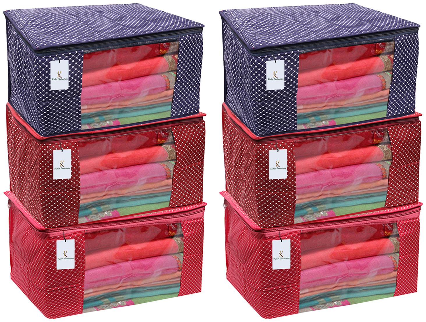 Kuber Industries Cotton 6 Pieces Three Layer Quilted Extra Large Saree Cover (Maroon Blue Pink)- CTHH20101
Kuber Industries Cotton 6 Pieces Three Layer Quilted Extra Large Saree Cover (Maroon Blue Pink)- CTHH20101
