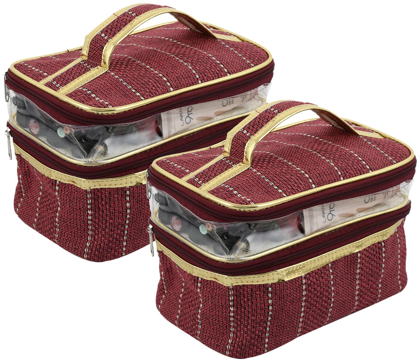 Kuber Industries 2 pcs Jute Design Make Up Kit Cum Cosmetic Kit Jewellery Kit Pouches for travel accessories (Maroon) - CTHH18363
Kuber Industries 2 pcs Jute Design Make Up Kit Cum Cosmetic Kit Jewellery Kit Pouches for travel accessories (Maroon) - CTHH18363