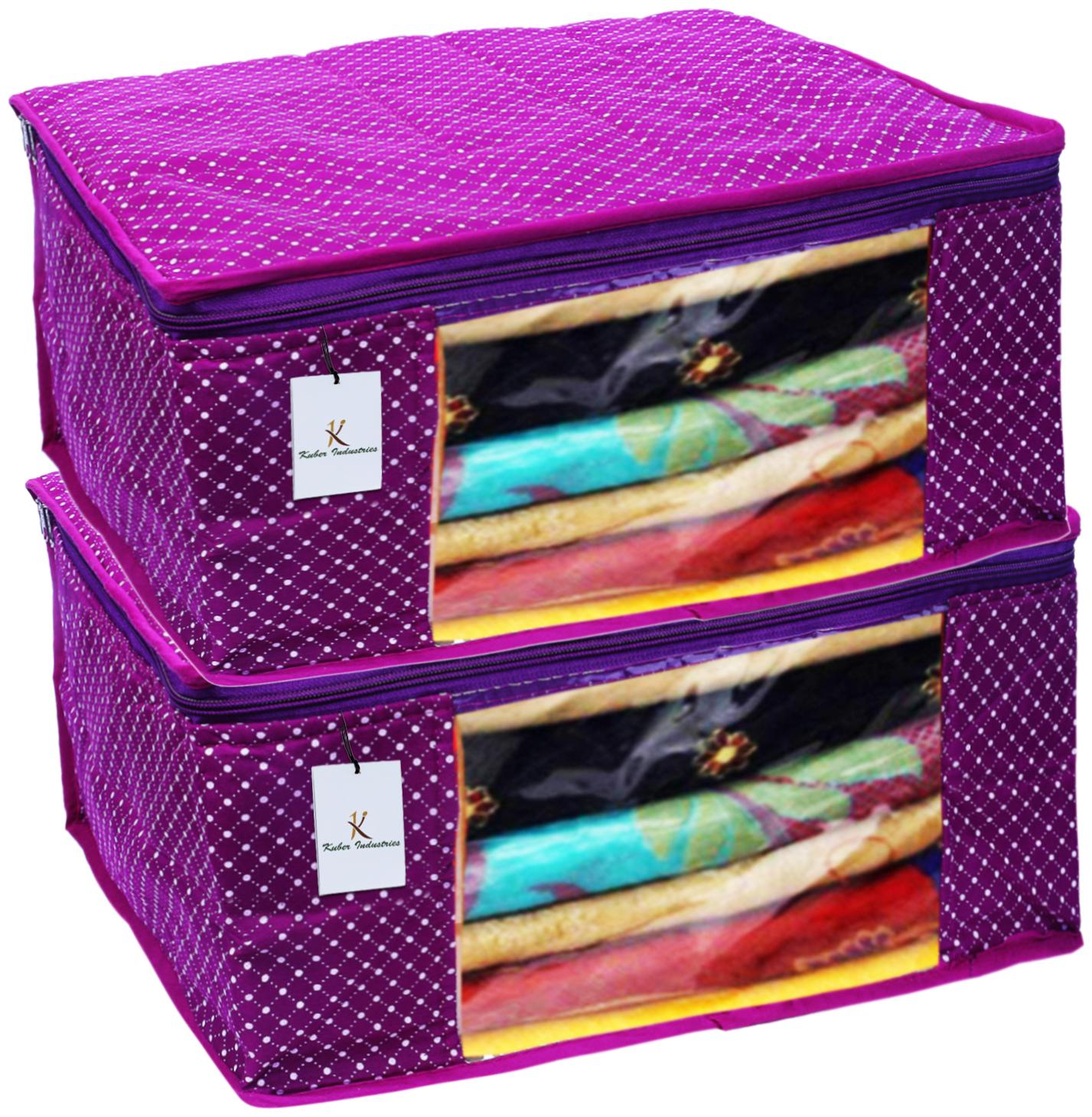 Kuber Industries Polka Dots 2 Piece Cotton 3 Layered Quilted Saree Cover Purple- CTHH12864
Kuber Industries Polka Dots 2 Piece Cotton 3 Layered Quilted Saree Cover Purple- CTHH12864