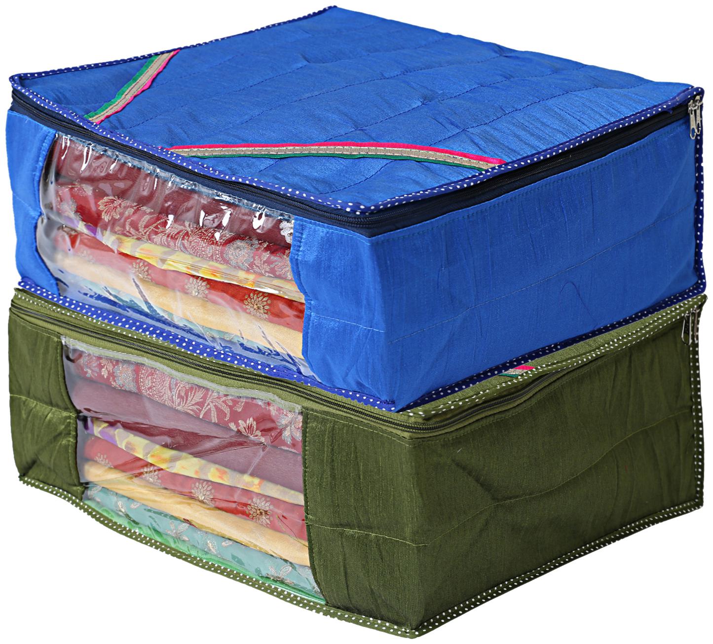 Kuber Industries 2 pcs Raw Silk Saree Cover Wardrobe Organizer (Blue Green)- CTHH19208
Kuber Industries 2 pcs Raw Silk Saree Cover Wardrobe Organizer (Blue Green)- CTHH19208