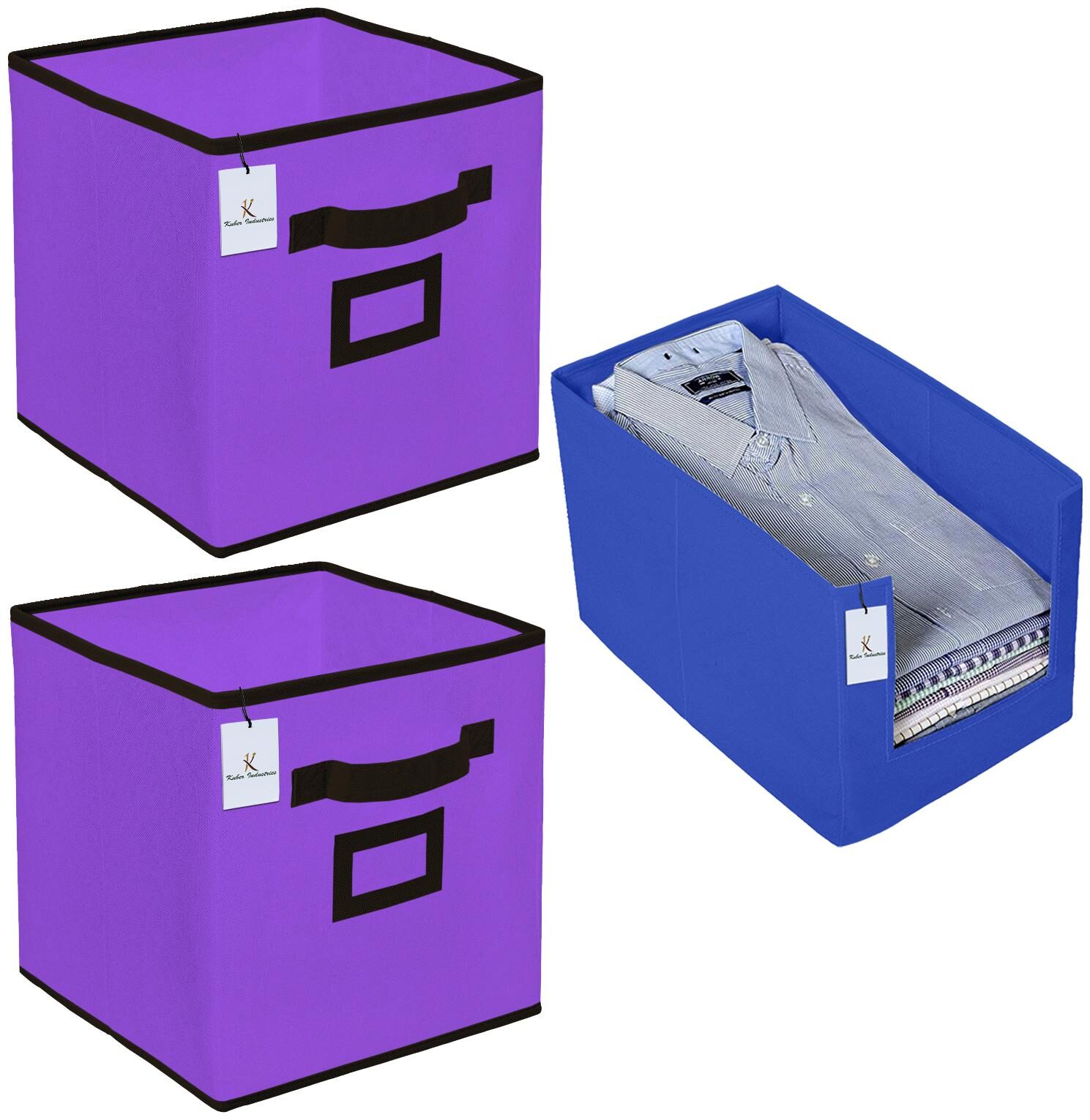 Kuber Industries Non Woven 1 pc Shirt Stacker Wardrobe Organizer And 2 pc Large Foldable Storage Organiser Cubes Boxes (Purple) - CTHH17767
Kuber Industries Non Woven 1 pc Shirt Stacker Wardrobe Organizer And 2 pc Large Foldable Storage Organiser Cubes Boxes (Purple) - CTHH17767
