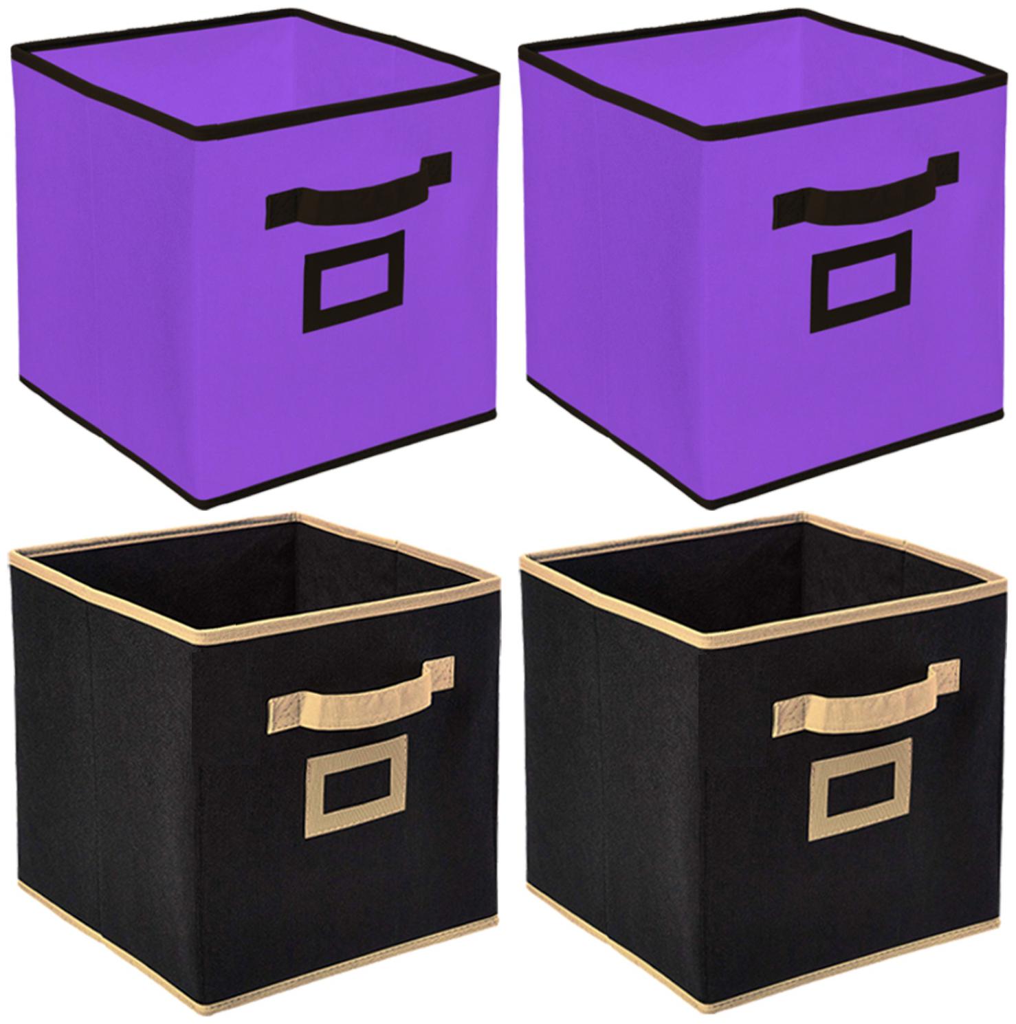 Kuber Industries Non Woven 4 pcs Large Foldable Storage Organiser Cubes Boxes (Black Purple) - CTHH16992
Kuber Industries Non Woven 4 pcs Large Foldable Storage Organiser Cubes Boxes (Black Purple) - CTHH16992