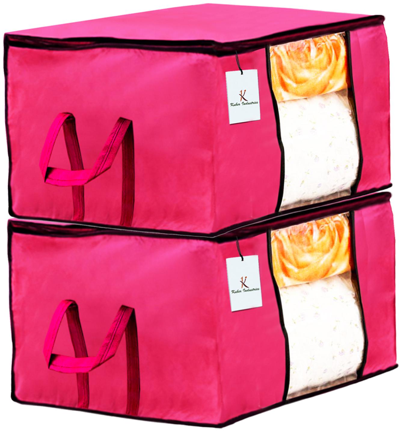 Kuber Industries Underbed Storage Bag Storage Organiser Blanket Cover Set of 2 - Pink Extra Large Size CTHH14248
Kuber Industries Underbed Storage Bag Storage Organiser Blanket Cover Set of 2 - Pink Extra Large Size CTHH14248