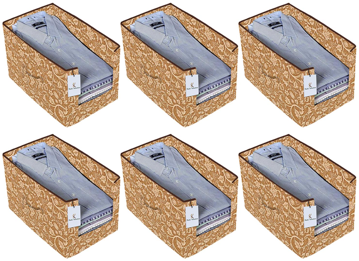 Kuber Industries Metalic Printed 6 pc Non Woven Shirt Stacker Wardrobe Organizer Set (Beige) - CTHH16605
Kuber Industries Metalic Printed 6 pc Non Woven Shirt Stacker Wardrobe Organizer Set (Beige) - CTHH16605