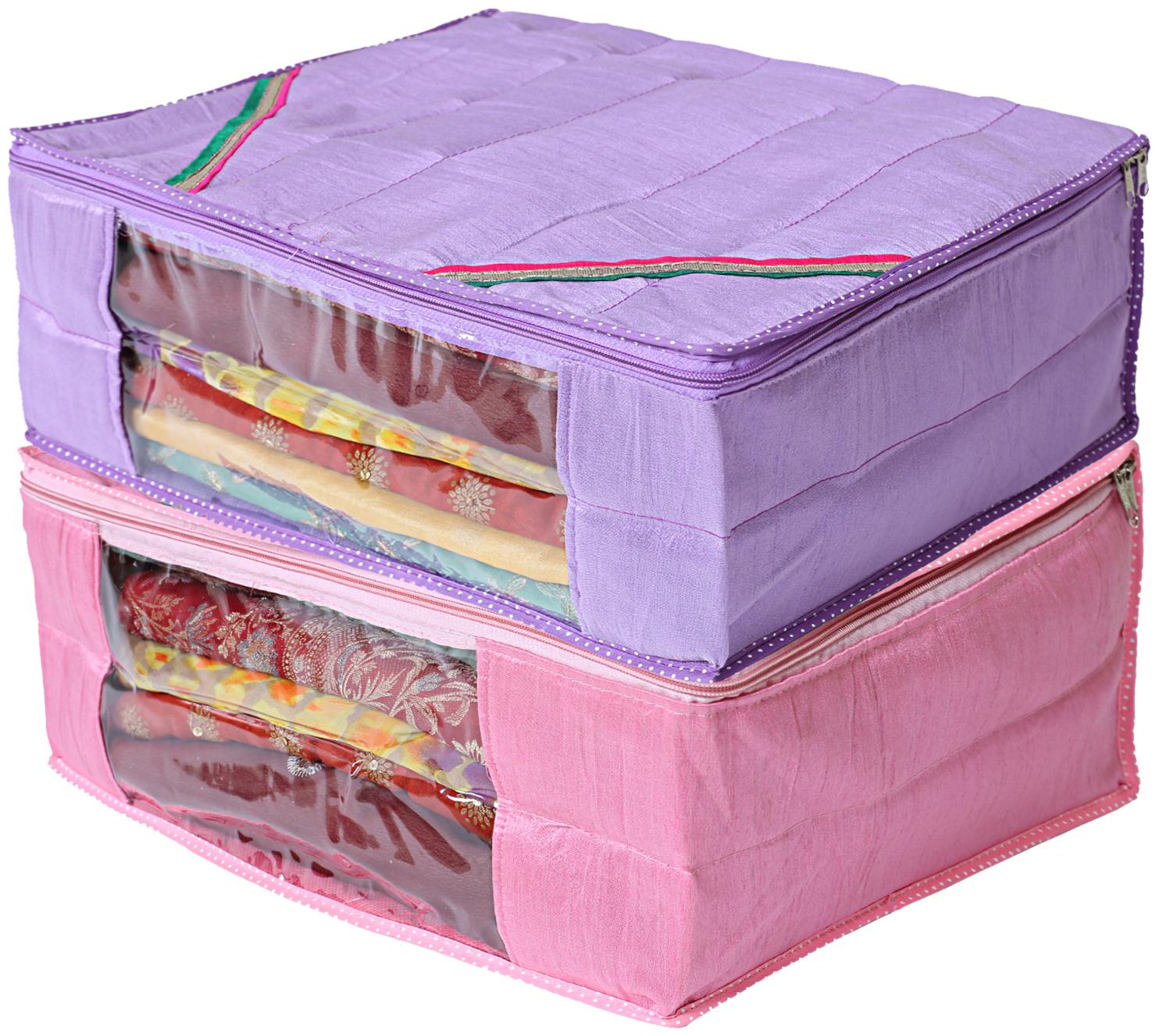 Kuber Industries 2 pcs Raw Silk Saree Cover Wardrobe Organizer (Pink Purple)- CTHH19219
Kuber Industries 2 pcs Raw Silk Saree Cover Wardrobe Organizer (Pink Purple)- CTHH19219