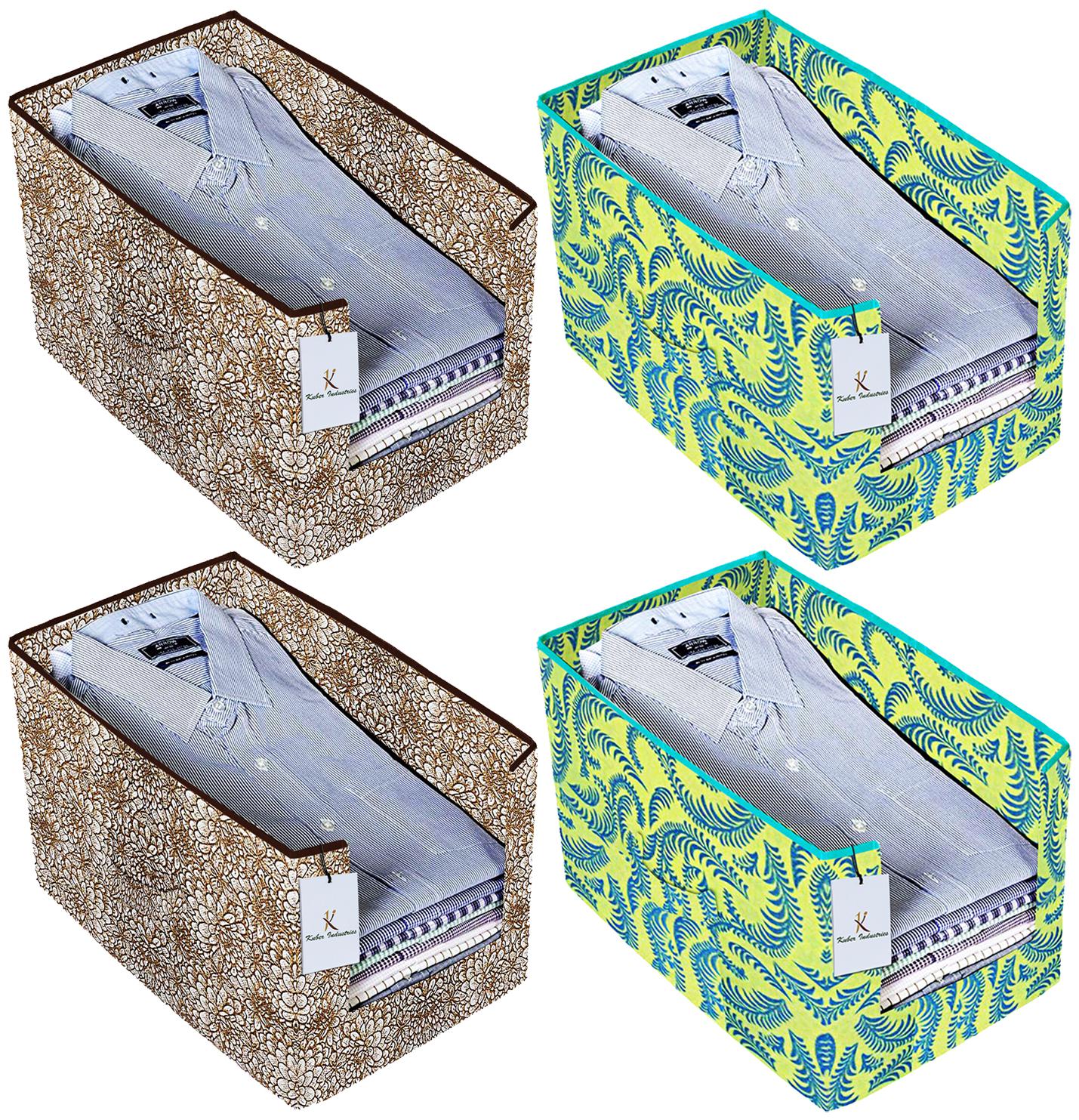 Kuber Industries Metalic Printed 4 pc Non Woven Shirt Stacker Wardrobe Organizer Set (Green Golden Brown) - CTHH16660
Kuber Industries Metalic Printed 4 pc Non Woven Shirt Stacker Wardrobe Organizer Set (Green Golden Brown) - CTHH16660