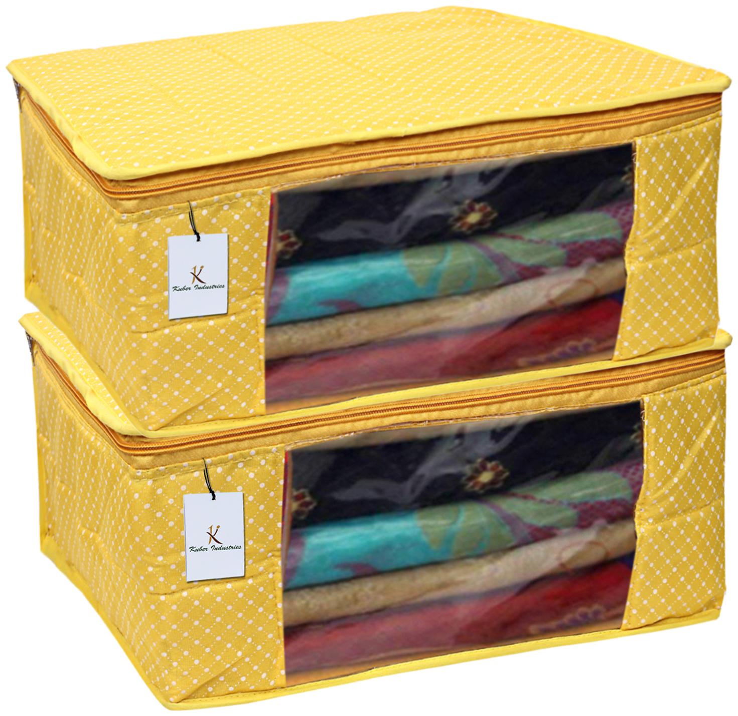 Kuber Industries Polka Dots 2 Piece Cotton 3 Layered Quilted Saree Cover Yellow- CTHH22310
Kuber Industries Polka Dots 2 Piece Cotton 3 Layered Quilted Saree Cover Yellow- CTHH22310
