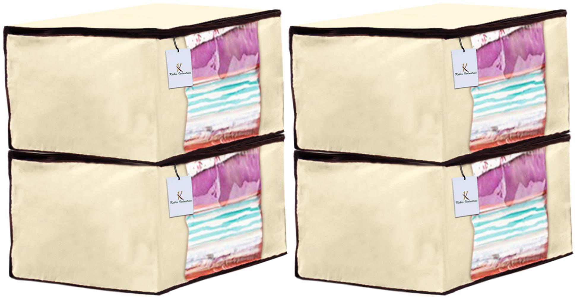 Kuber Industries 4 Piece Non Woven Fabric Saree Cover Set with Transparent Window Extra Large Ivory CTHH14122
Kuber Industries 4 Piece Non Woven Fabric Saree Cover Set with Transparent Window Extra Large Ivory CTHH14122