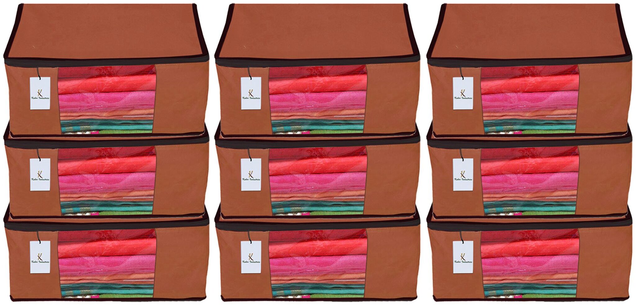 Kuber Industries 9 Piece Non Woven Fabric Saree Cover Set with Transparent Window Extra Large Dark Brown CTHH14164
Kuber Industries 9 Piece Non Woven Fabric Saree Cover Set with Transparent Window Extra Large Dark Brown CTHH14164