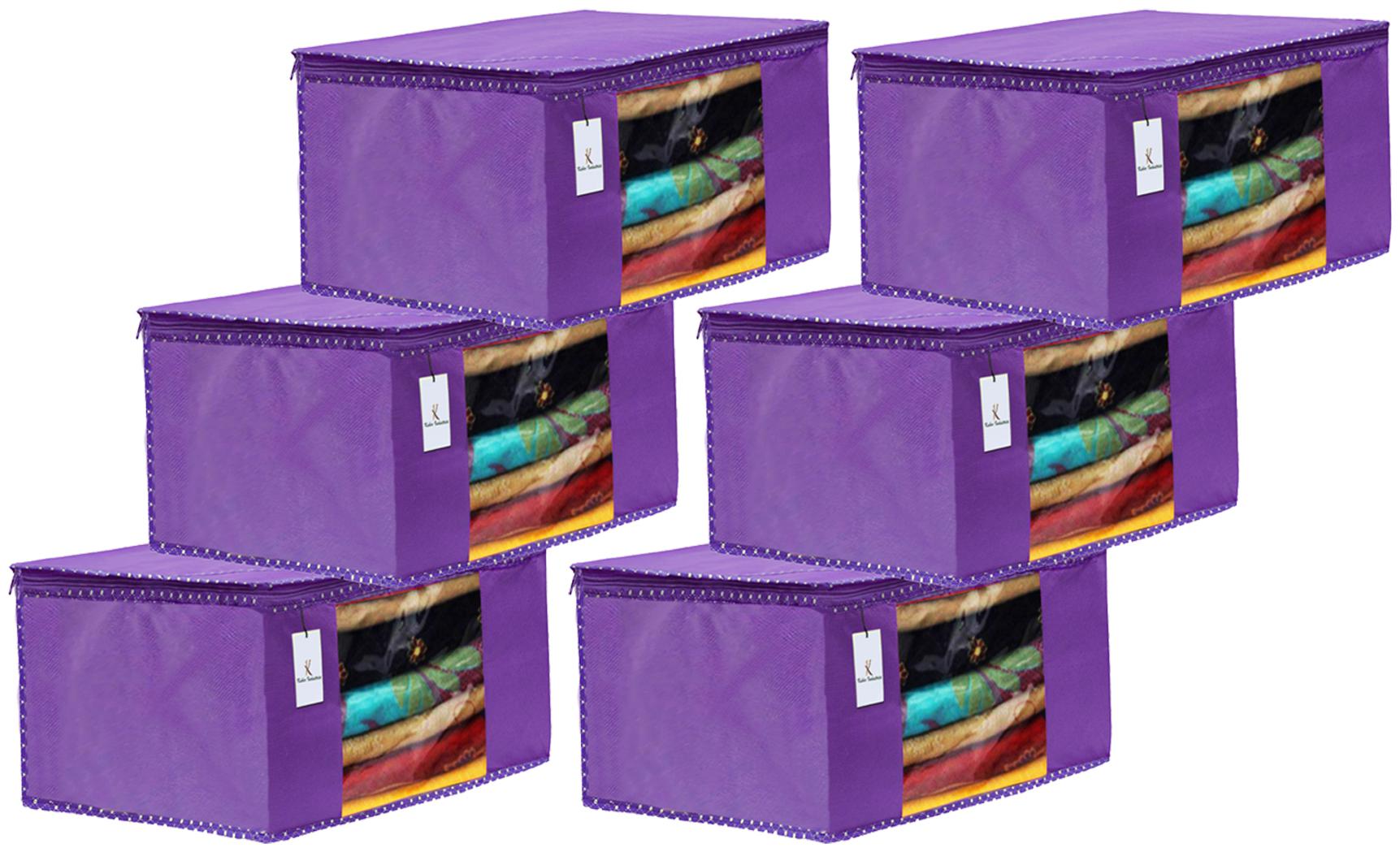Kuber Industries 6 pc Non Woven Fabric Saree Cover Set with Transparent Window Extra Large Royal Blue- CTHH16108
Kuber Industries 6 pc Non Woven Fabric Saree Cover Set with Transparent Window Extra Large Royal Blue- CTHH16108