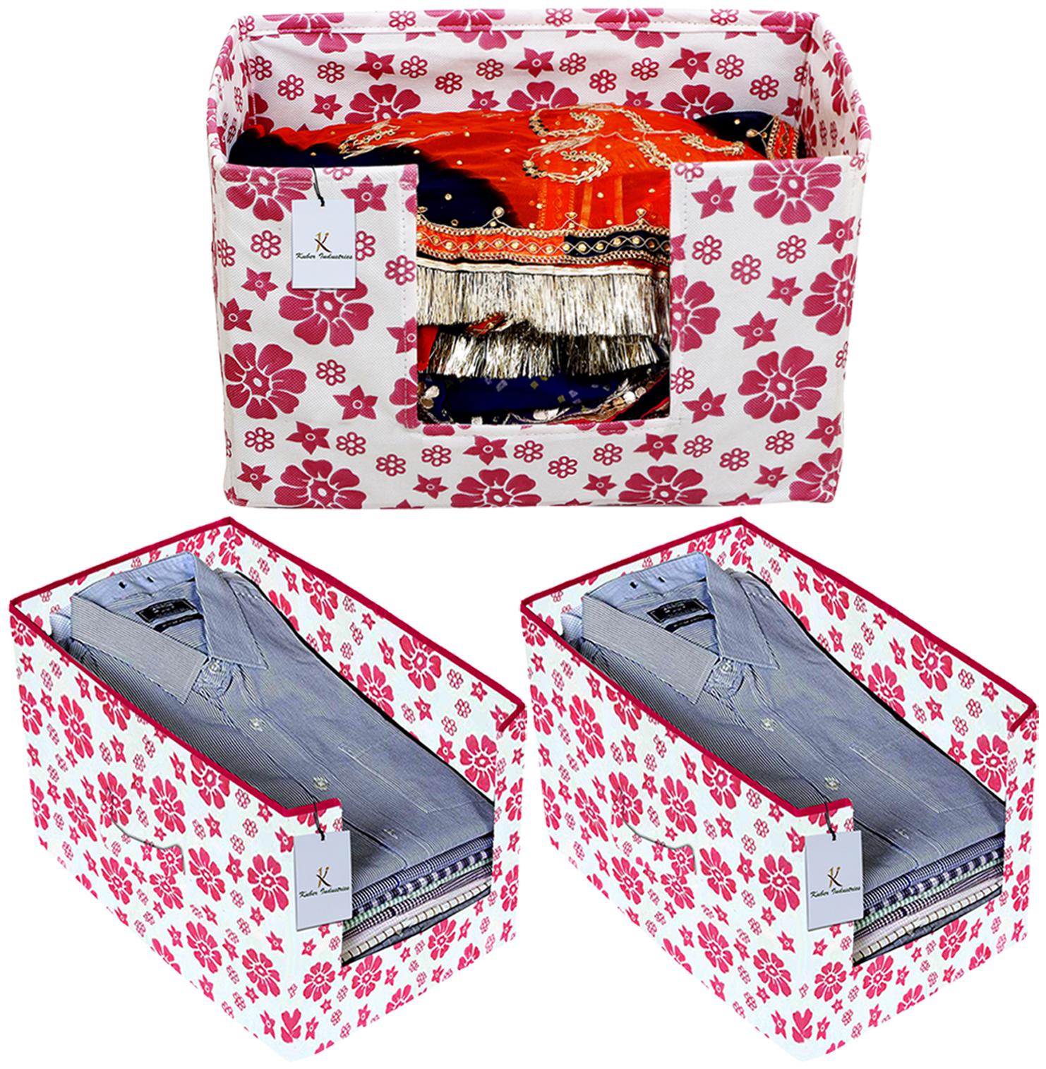 Kuber Industries Flower Printed Non Woven 2 pc Shirt Stacker And 1 pc Foldable Rectangle Cloth Saree Stacker Cloth Wardrobe Organizer Wardrobe Organizer (Pink) - CTHH17573
Kuber Industries Flower Printed Non Woven 2 pc Shirt Stacker And 1 pc Foldable Rectangle Cloth Saree Stacker Cloth Wardrobe Organizer Wardrobe Organizer (Pink) - CTHH17573