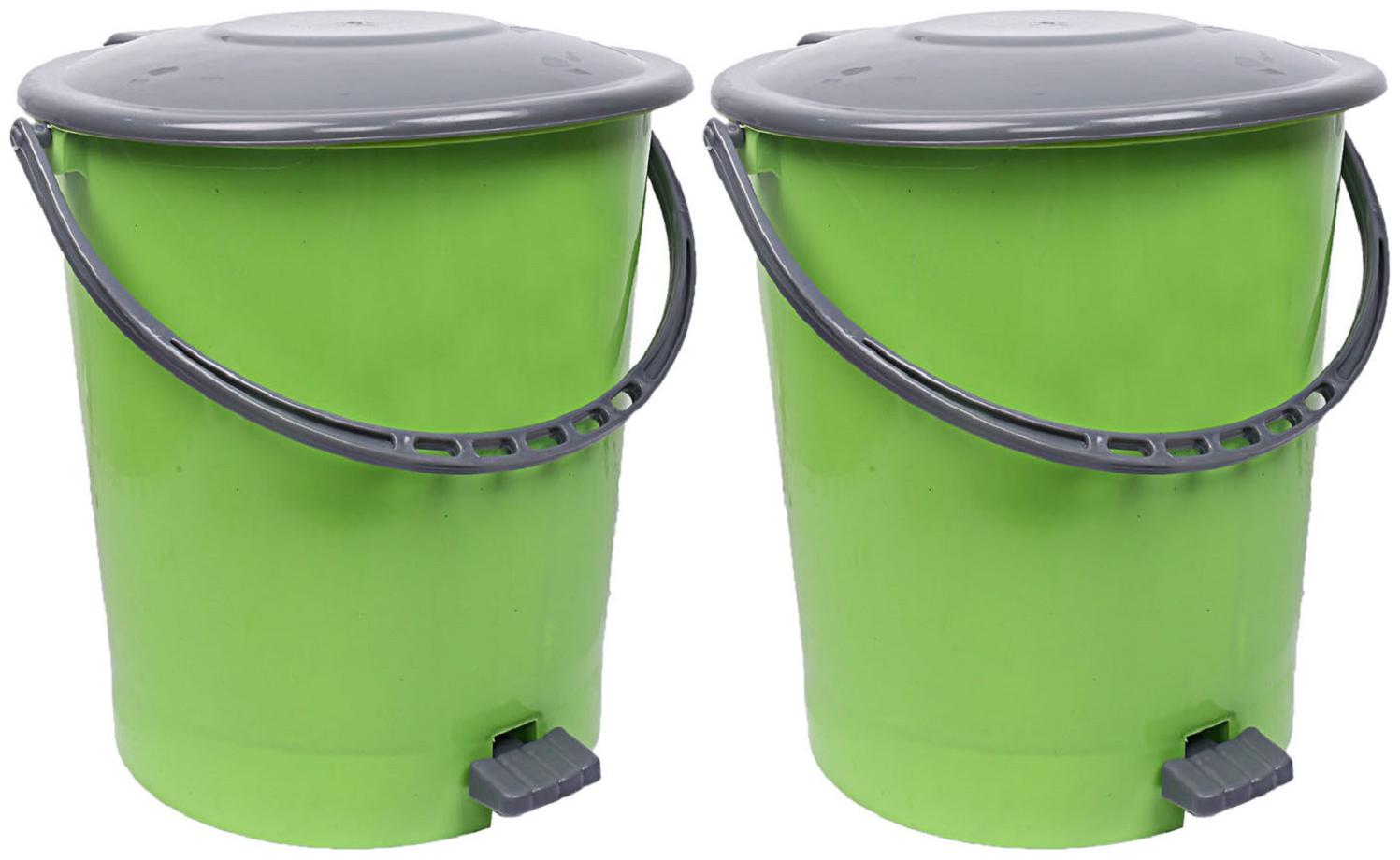 Kuber Industries Plastic 2 pcs Dustbin Garbage Bin with Handle 10 L(Green Grey) - CTHH13390
Kuber Industries Plastic 2 pcs Dustbin Garbage Bin with Handle 10 L(Green Grey) - CTHH13390