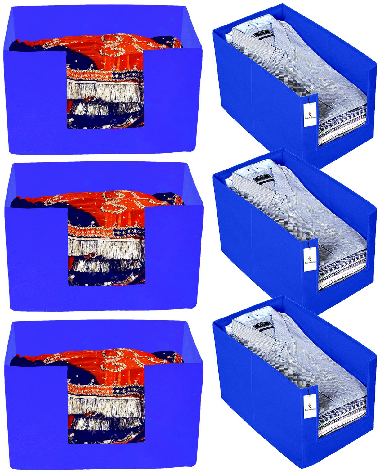 Kuber Industries Non Woven 3 pc Shirt Stacker And 3 pc Foldable Rectangle Cloth Saree Stacker Cloth Wardrobe Organizer Wardrobe Organizer (Royal Blue) - CTHH17673
Kuber Industries Non Woven 3 pc Shirt Stacker And 3 pc Foldable Rectangle Cloth Saree Stacker Cloth Wardrobe Organizer Wardrobe Organizer (Royal Blue) - CTHH17673