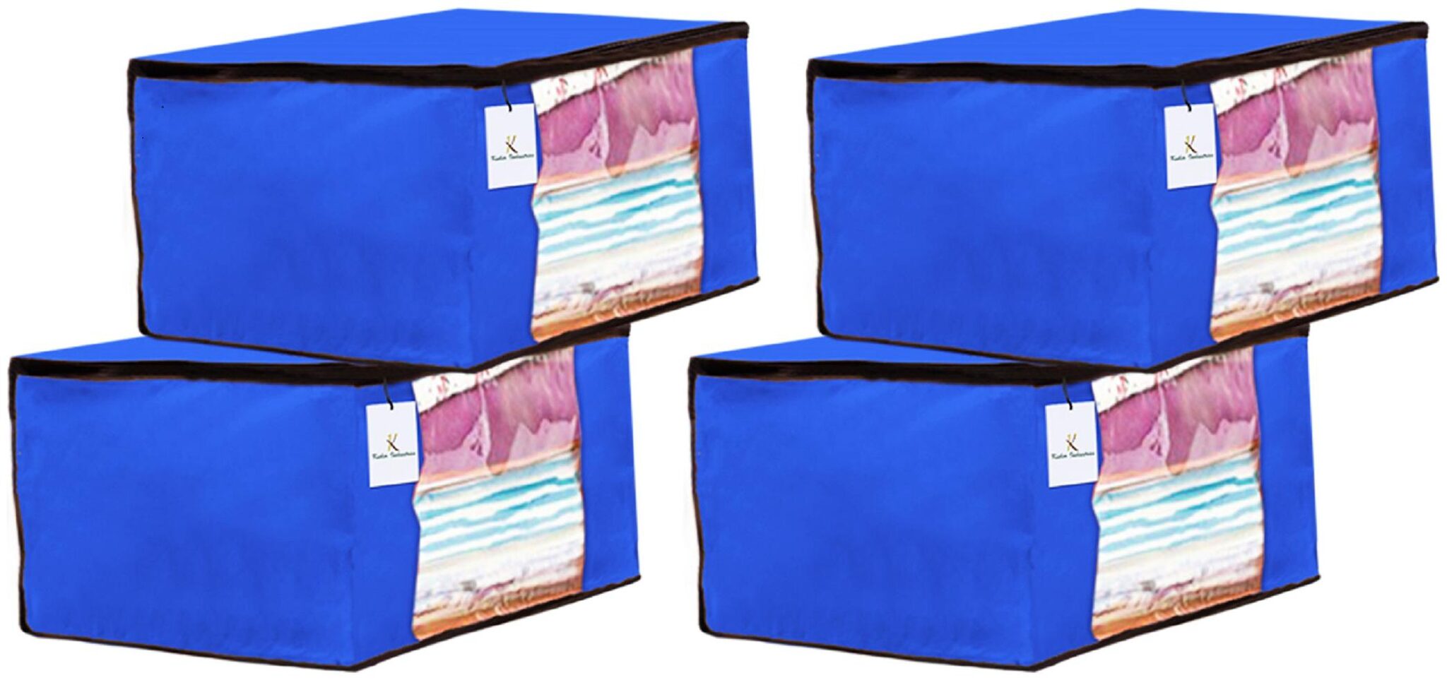 Kuber Industries 4 Piece Non Woven Fabric Saree Cover Set with Transparent Window Extra Large Royal Blue CTHH14084
Kuber Industries 4 Piece Non Woven Fabric Saree Cover Set with Transparent Window Extra Large Royal Blue CTHH14084