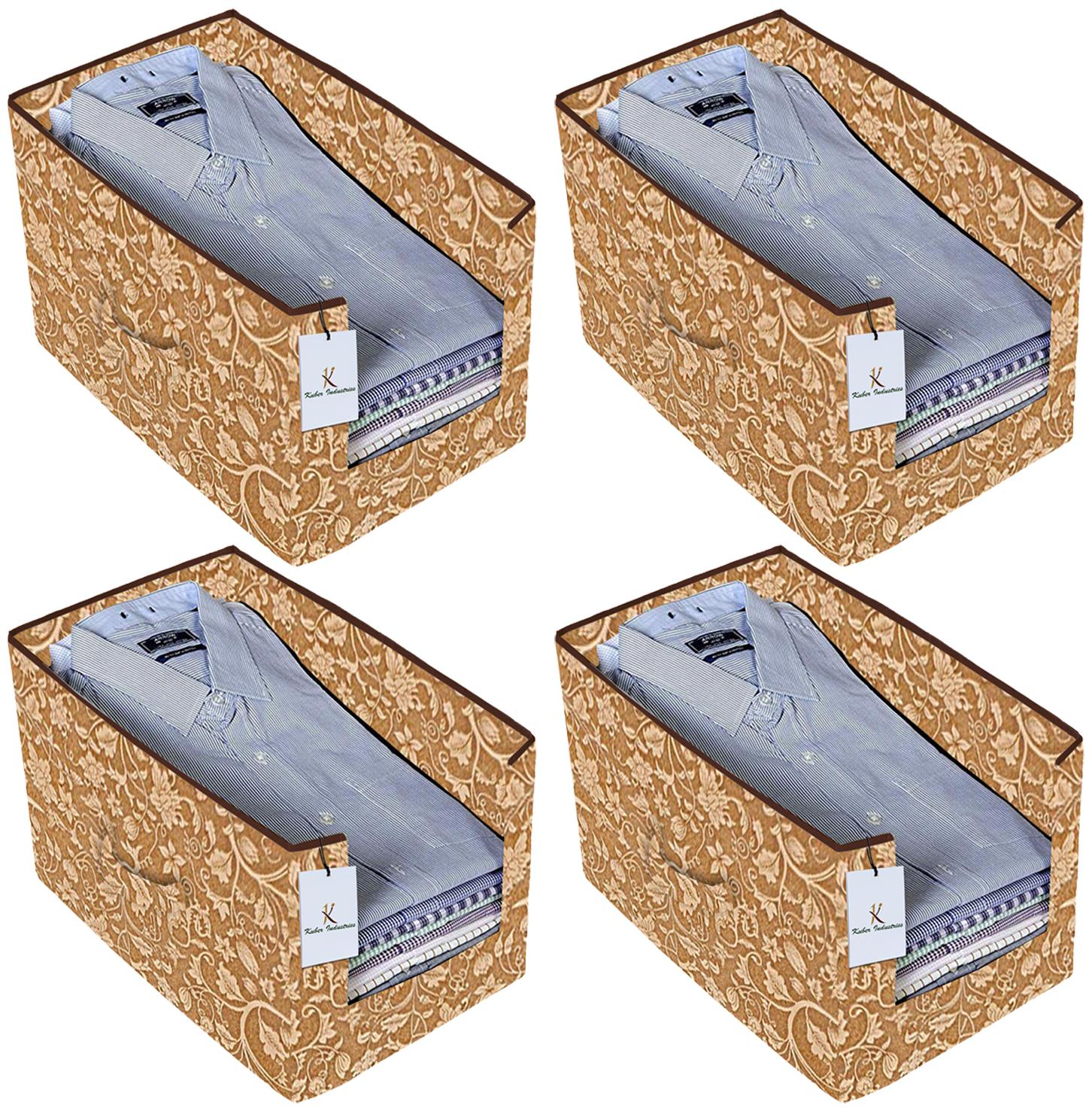 Kuber Industries Metalic Printed 4 pc Non Woven Shirt Stacker Wardrobe Organizer Set (Beige) - CTHH16604
Kuber Industries Metalic Printed 4 pc Non Woven Shirt Stacker Wardrobe Organizer Set (Beige) - CTHH16604