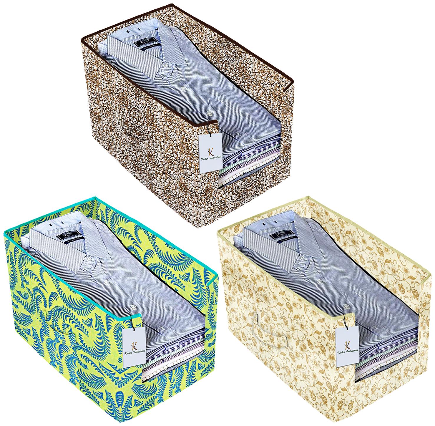 Kuber Industries Metalic Printed 3 pc Non Woven Shirt Stacker Wardrobe Organizer Set (Green Brown Golden Brown) - CTHH16646
Kuber Industries Metalic Printed 3 pc Non Woven Shirt Stacker Wardrobe Organizer Set (Green Brown Golden Brown) - CTHH16646