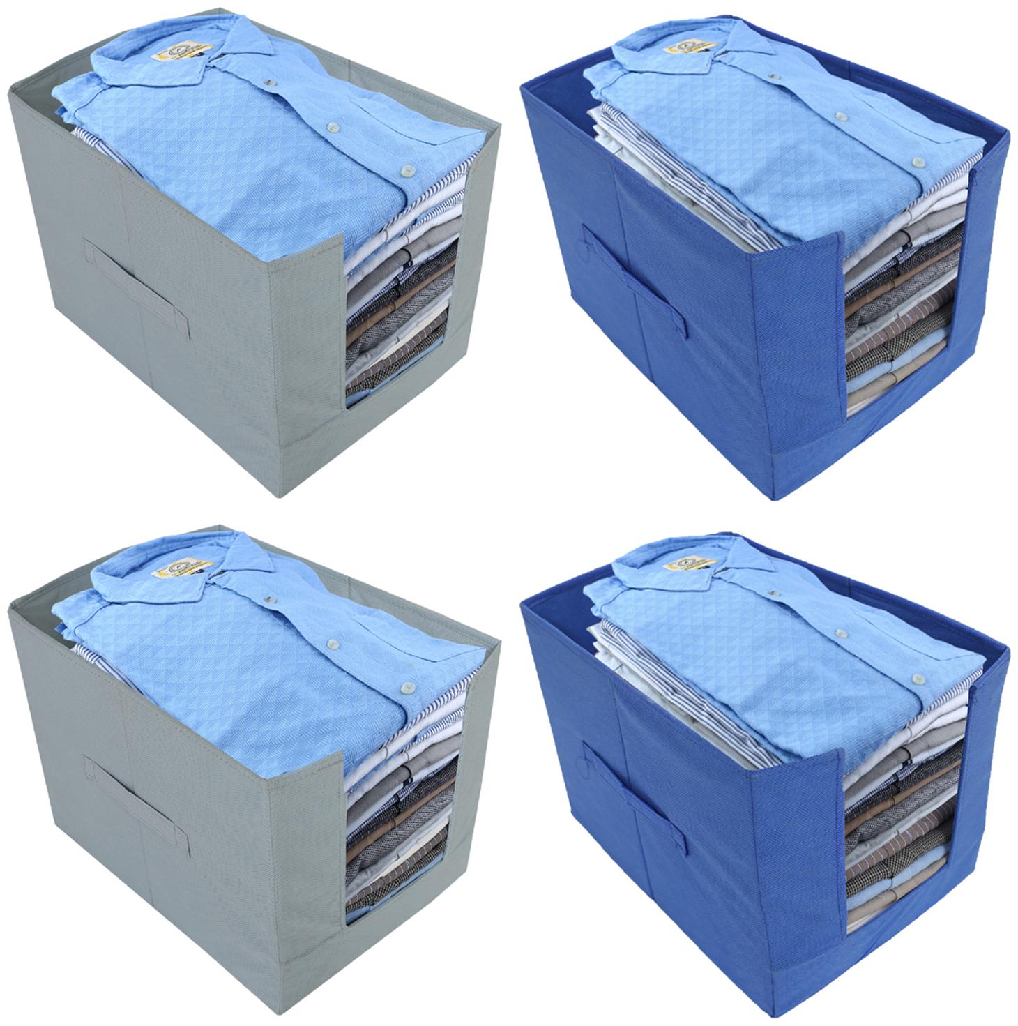 Kuber Industries Non-Woven 4 pcs Shirt Stacker Wardrobe Organizer (Grey Blue) CTHH11818
Kuber Industries Non-Woven 4 pcs Shirt Stacker Wardrobe Organizer (Grey Blue) CTHH11818