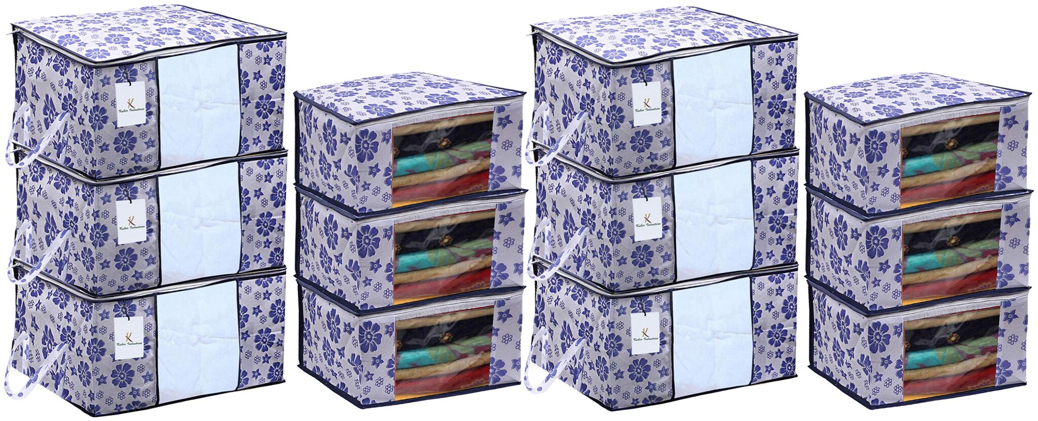 Kuber Industries Flower Printed Non Woven 6 pcs Saree Cover And 6 pcs Underbed Storage Bag Cloth Organizer For Storage Blanket Cover Combo Set (Royal Blue) - CTHH18011
Kuber Industries Flower Printed Non Woven 6 pcs Saree Cover And 6 pcs Underbed Storage Bag Cloth Organizer For Storage Blanket Cover Combo Set (Royal Blue) - CTHH18011
