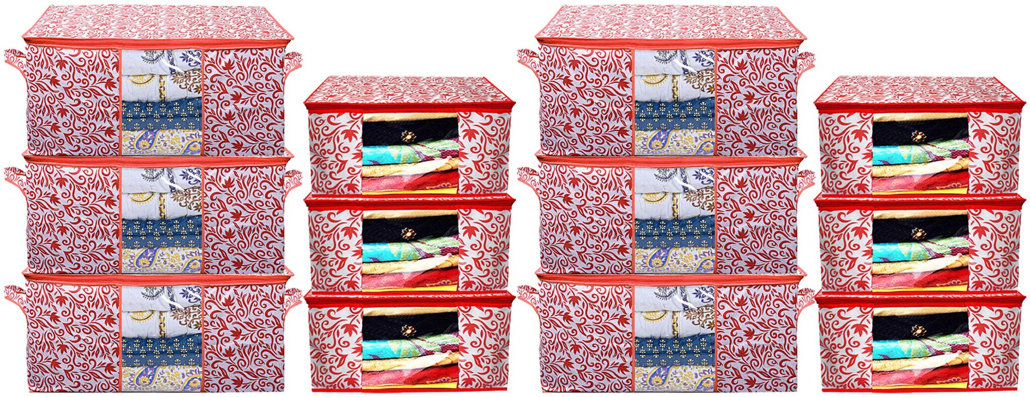 Kuber Industries Leaf Design Non Woven 6 pcs Saree Cover And 6 pcs Underbed Storage Bag Cloth Organizer For Storage Blanket Cover Combo Set (Red) - CTHH18059
Kuber Industries Leaf Design Non Woven 6 pcs Saree Cover And 6 pcs Underbed Storage Bag Cloth Organizer For Storage Blanket Cover Combo Set (Red) - CTHH18059