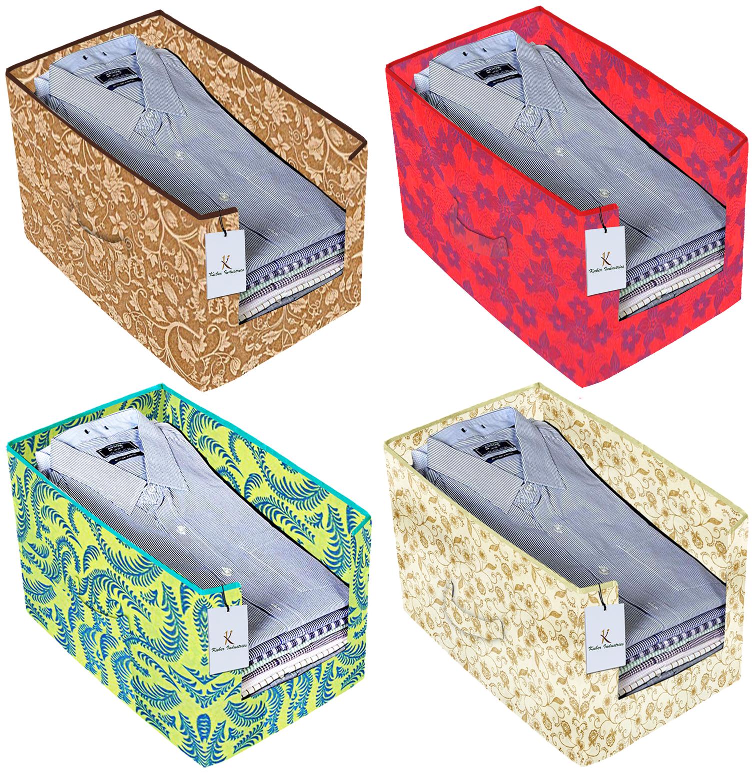 Kuber Industries Metalic Printed 4 pc Non Woven Shirt Stacker Wardrobe Organizer Set (Green Brown Red Beige) - CTHH16648
Kuber Industries Metalic Printed 4 pc Non Woven Shirt Stacker Wardrobe Organizer Set (Green Brown Red Beige) - CTHH16648
