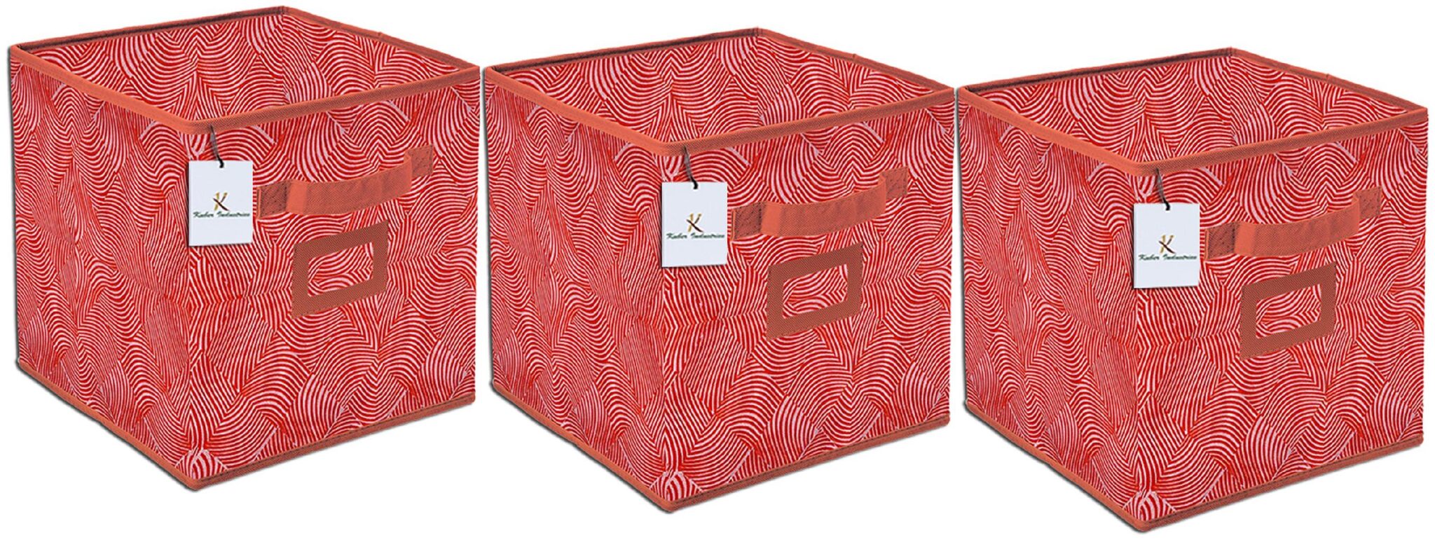 Kuber Industries Laheriya Design Non Woven 3 pcs Small Foldable Storage Organiser Cubes Boxes (Orange) - CTHH17113 
Kuber Industries Laheriya Design Non Woven 3 pcs Small Foldable Storage Organiser Cubes Boxes (Orange) - CTHH17113