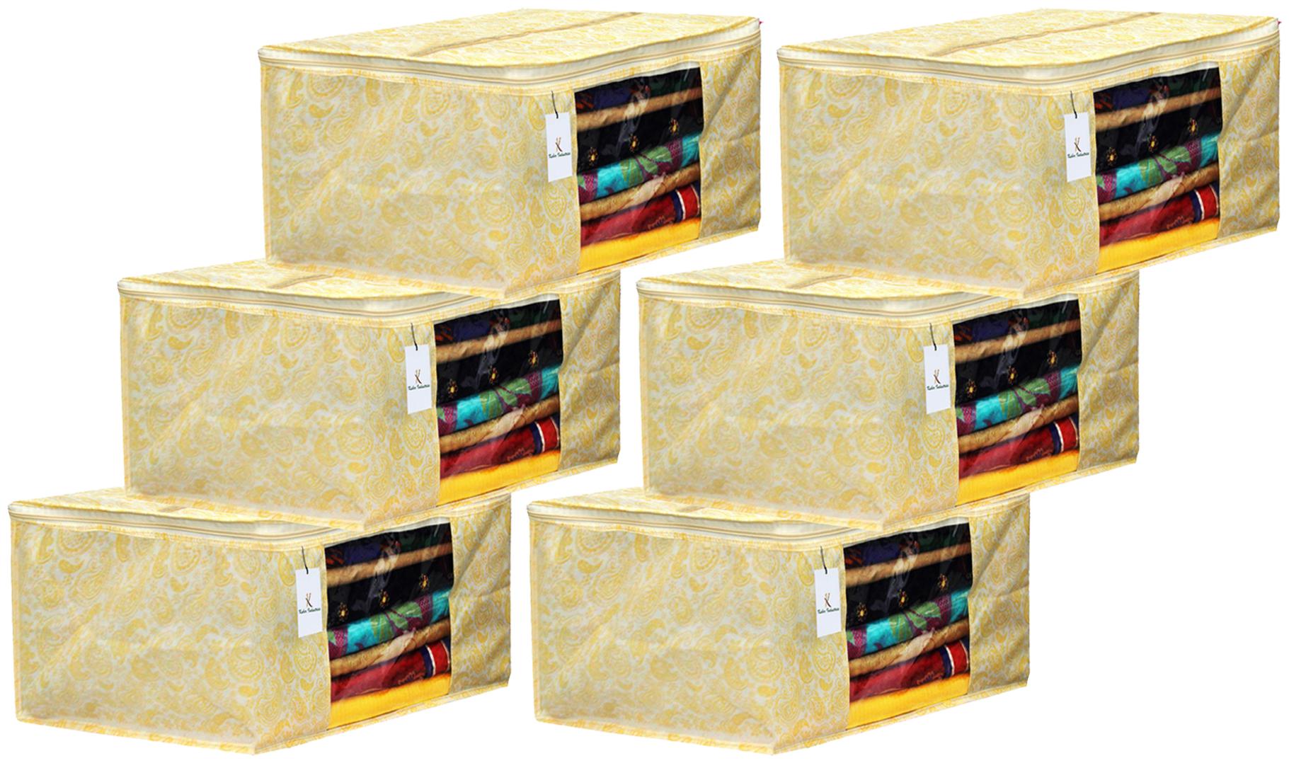 Kuber Industries Leaf Design 6 pc Non Woven Fabric Saree Cover Set with Transparent Window Extra Large Gold- CTHH16152
Kuber Industries Leaf Design 6 pc Non Woven Fabric Saree Cover Set with Transparent Window Extra Large Gold- CTHH16152