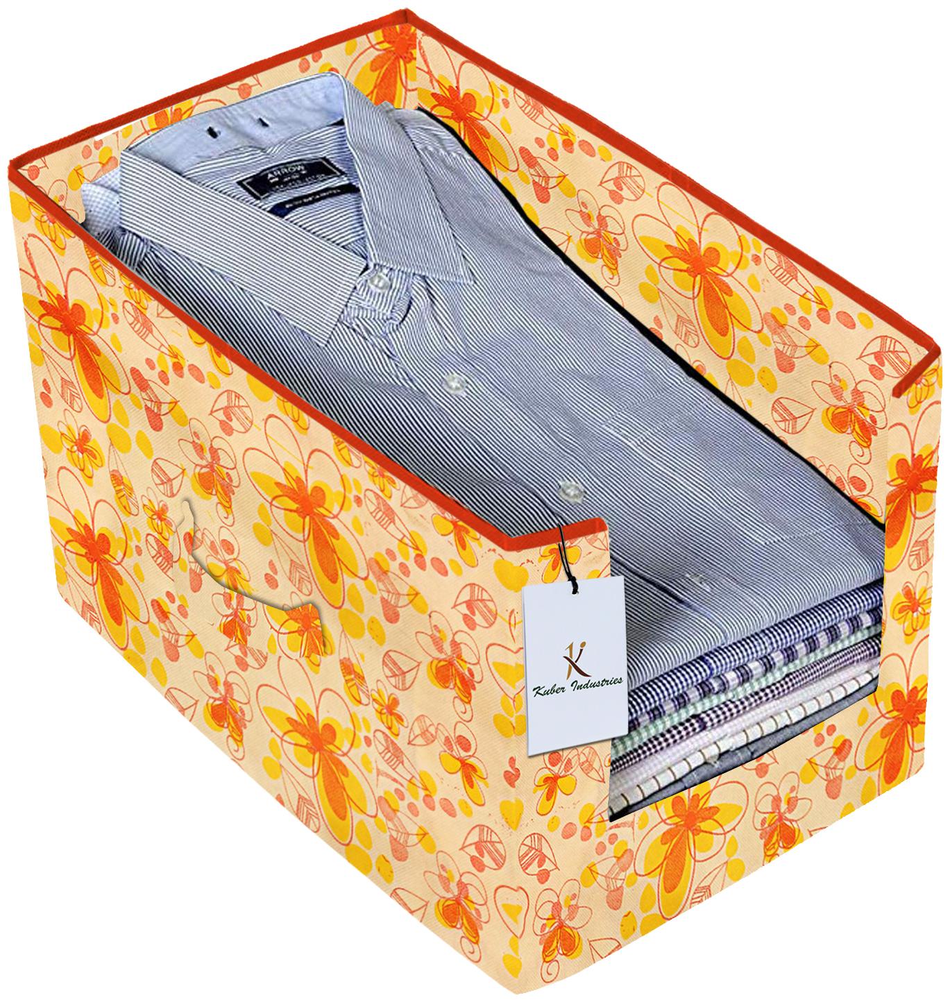 Kuber Industries Flower Printed Non Woven Shirt Stacker Wardrobe Organizer Set (Ivory Red) - CTHH16709
Kuber Industries Flower Printed Non Woven Shirt Stacker Wardrobe Organizer Set (Ivory Red) - CTHH16709
