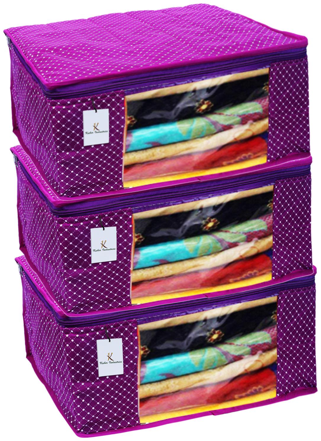 Kuber Industries Polka Dots 3 Piece Cotton 3 Layered Quilted Saree Cover Purple- CTHH12865
Kuber Industries Polka Dots 3 Piece Cotton 3 Layered Quilted Saree Cover Purple- CTHH12865
