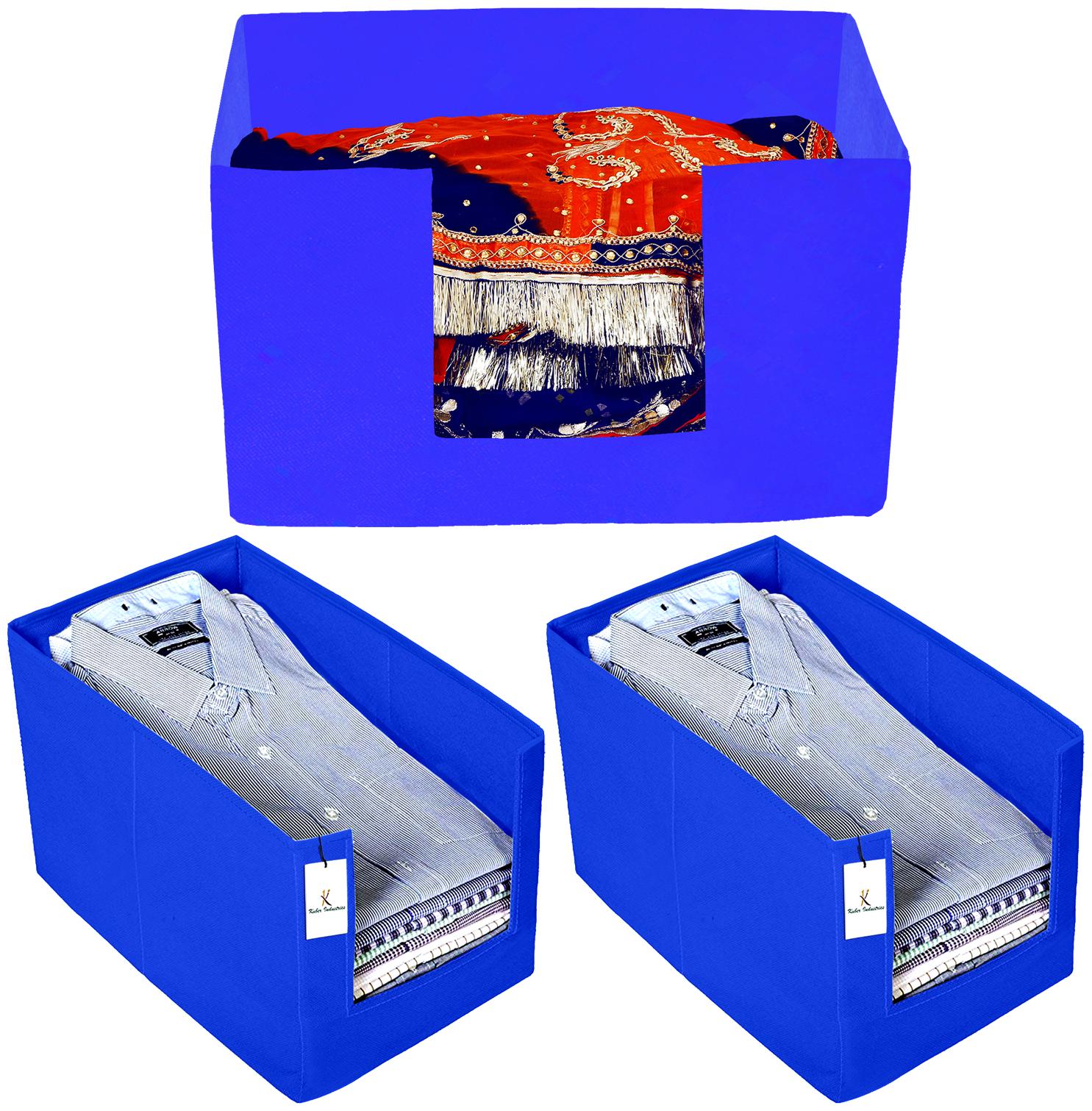 Kuber Industries Non Woven 2 pc Shirt Stacker And 1 pc Foldable Rectangle Cloth Saree Stacker Cloth Wardrobe Organizer Wardrobe Organizer (Royal Blue) - CTHH17663
Kuber Industries Non Woven 2 pc Shirt Stacker And 1 pc Foldable Rectangle Cloth Saree Stacker Cloth Wardrobe Organizer Wardrobe Organizer (Royal Blue) - CTHH17663