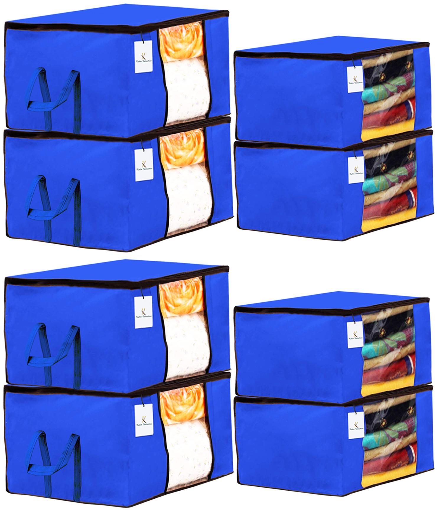 Kuber Industries Non Woven 4 pcs Saree Cover And 4 pcs Underbed Storage Bag Cloth Organizer For Storage Blanket Cover Combo Set (Royal Blue) - CTHH17876
Kuber Industries Non Woven 4 pcs Saree Cover And 4 pcs Underbed Storage Bag Cloth Organizer For Storage Blanket Cover Combo Set (Royal Blue) - CTHH17876