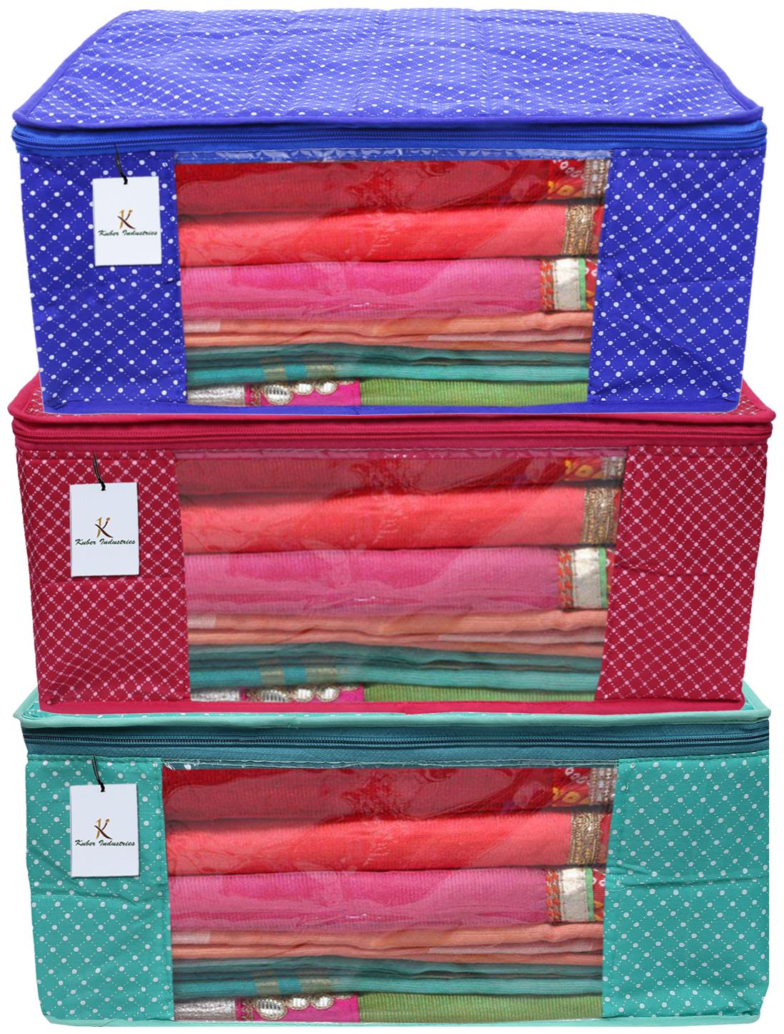 Kuber Industries Polka Dots 3 Piece Cotton 3 Layered Quilted Saree Cover Pink Blue Green- CTHH22339
Kuber Industries Polka Dots 3 Piece Cotton 3 Layered Quilted Saree Cover Pink Blue Green- CTHH22339