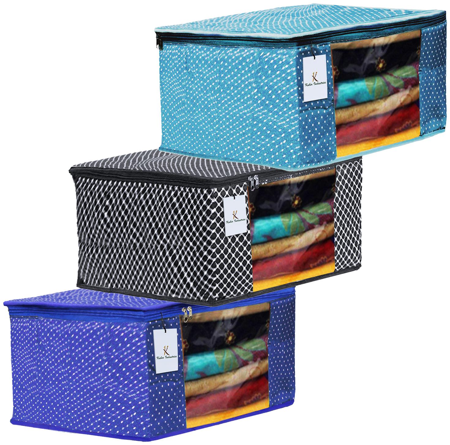 Kuber Industries Polka Dots 3 pcs Cotton 3 Layered Quilted Saree Cover (Royal Blue Black Sky Blue) - CTHH14942
Kuber Industries Polka Dots 3 pcs Cotton 3 Layered Quilted Saree Cover (Royal Blue Black Sky Blue) - CTHH14942