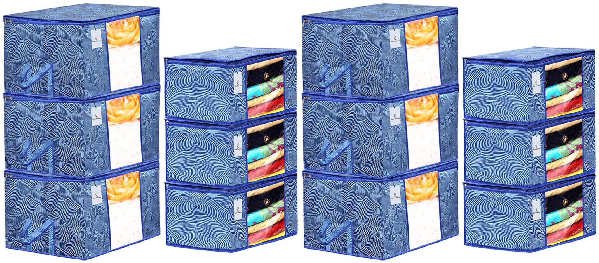 Kuber Industries Laheriya Printed Non Woven 6 pcs Saree Cover And 6 pcs Underbed Storage Bag Cloth Organizer For Storage Blanket Cover Combo Set (Blue) - CTHH18072
Kuber Industries Laheriya Printed Non Woven 6 pcs Saree Cover And 6 pcs Underbed Storage Bag Cloth Organizer For Storage Blanket Cover Combo Set (Blue) - CTHH18072