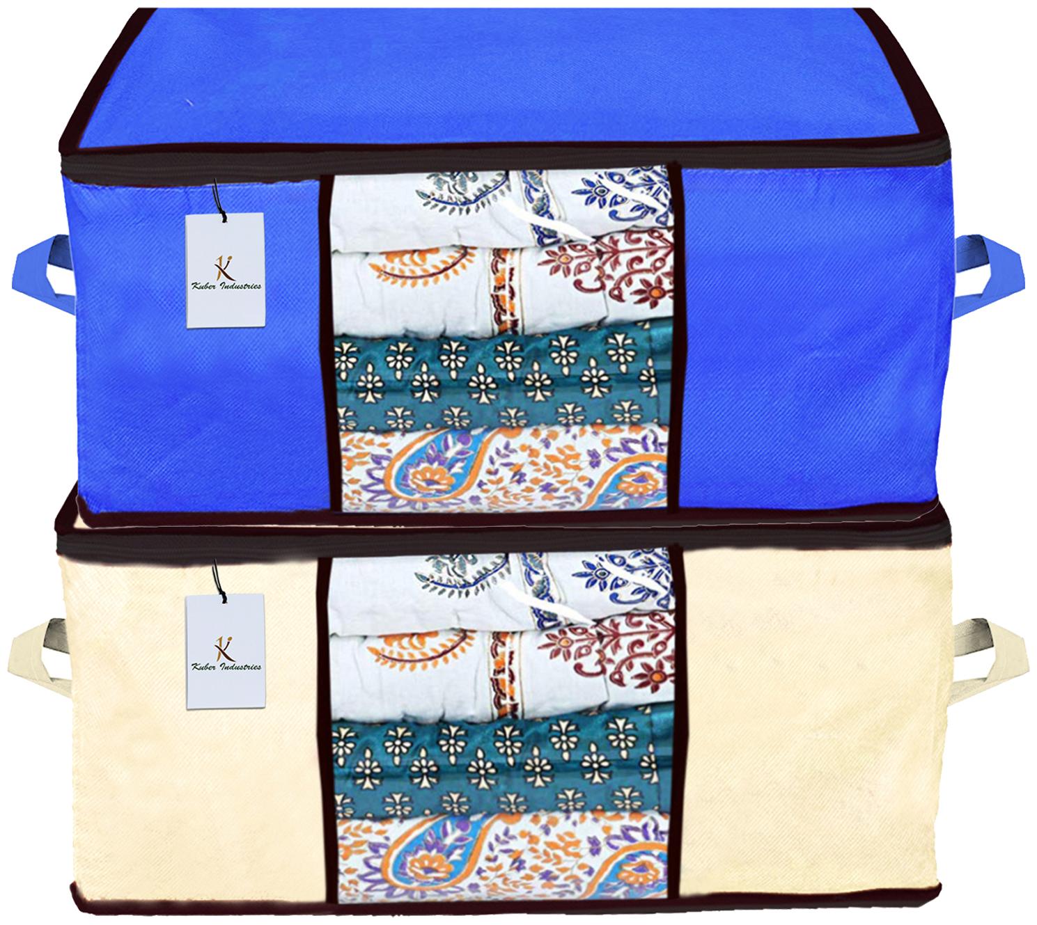 Kuber Industries Underbed Storage Bag Storage Organiser Blanket Cover Set of 2 - Ivory Royal Blue Extra Large Size CTHH14327
Kuber Industries Underbed Storage Bag Storage Organiser Blanket Cover Set of 2 - Ivory Royal Blue Extra Large Size CTHH14327
