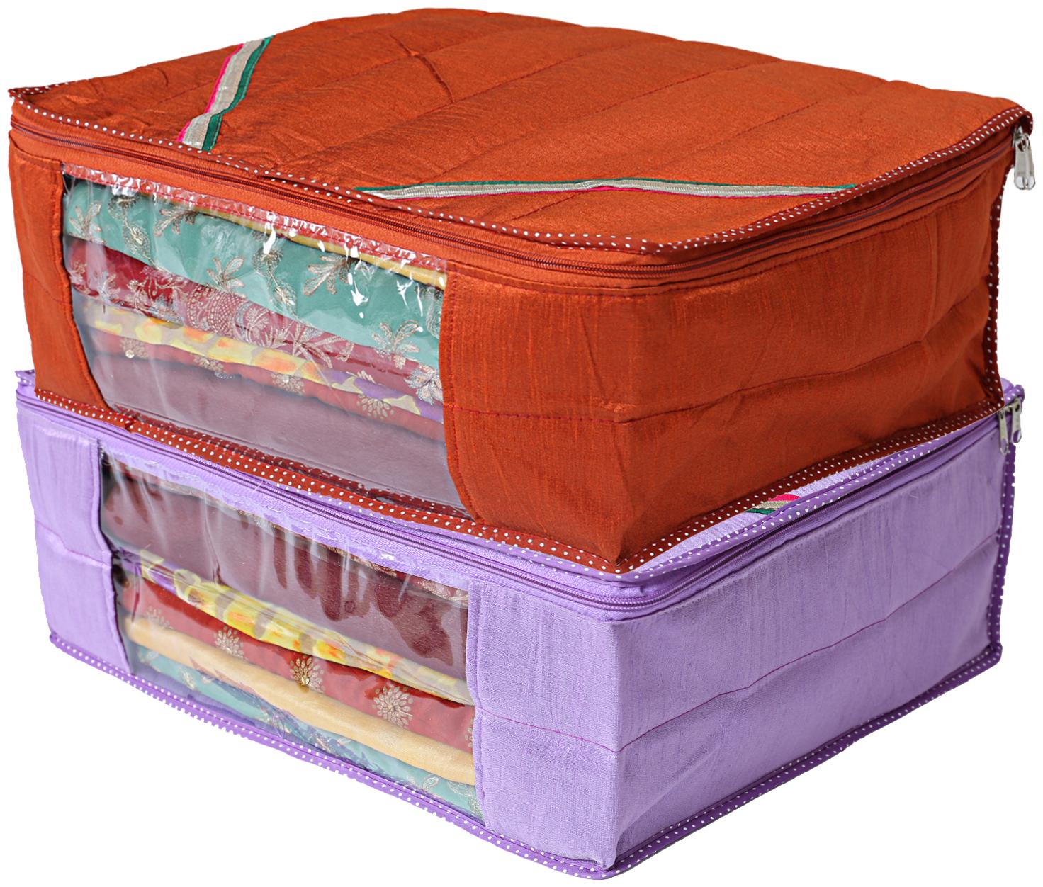 Kuber Industries 2 pcs Raw Silk Saree Cover Wardrobe Organizer (Red Purple)- CTHH19222
Kuber Industries 2 pcs Raw Silk Saree Cover Wardrobe Organizer (Red Purple)- CTHH19222