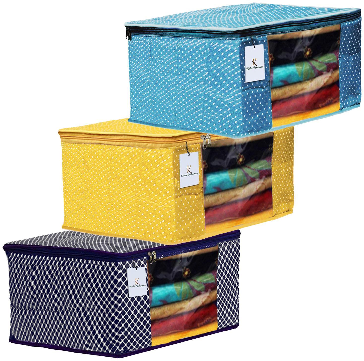 Kuber Industries Polka Dots 3 pcs Cotton 3 Layered Quilted Saree Cover (Blue Yellow Royal Blue) - CTHH14932
Kuber Industries Polka Dots 3 pcs Cotton 3 Layered Quilted Saree Cover (Blue Yellow Royal Blue) - CTHH14932