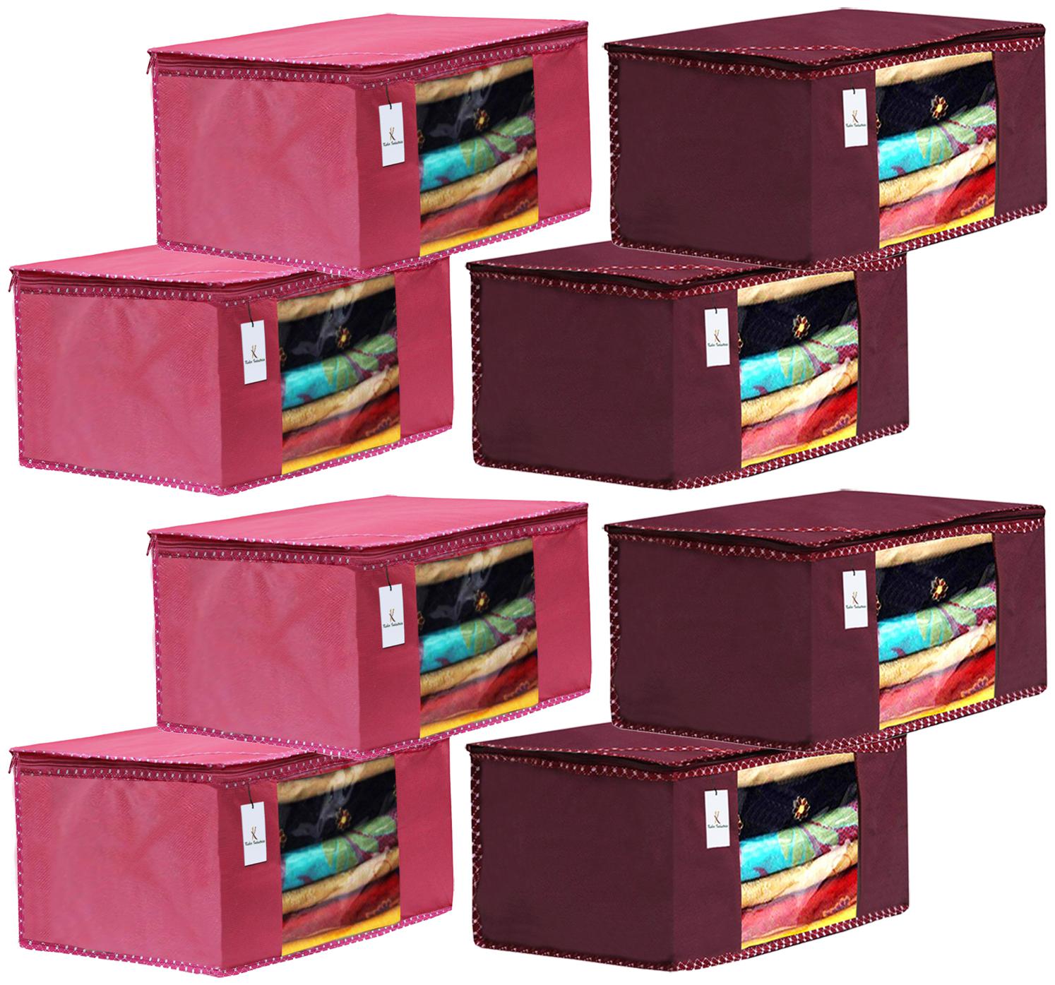 Kuber Industries 8 pc Non Woven Fabric Saree Cover Set with Transparent Window Extra Large Maroon Pink- CTHH16181
Kuber Industries 8 pc Non Woven Fabric Saree Cover Set with Transparent Window Extra Large Maroon Pink- CTHH16181