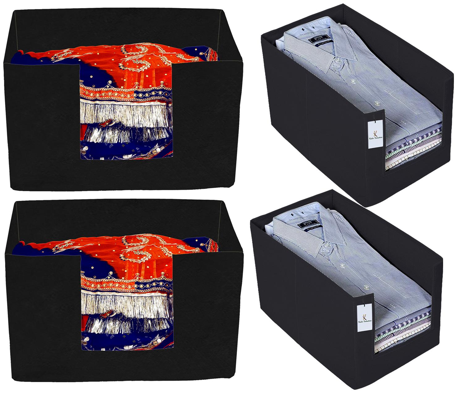 Kuber Industries Non Woven 2 pc Shirt Stacker And 2 pc Foldable Rectangle Cloth Saree Stacker Cloth Wardrobe Organizer Wardrobe Organizer (Black) - CTHH17647
Kuber Industries Non Woven 2 pc Shirt Stacker And 2 pc Foldable Rectangle Cloth Saree Stacker Cloth Wardrobe Organizer Wardrobe Organizer (Black) - CTHH17647