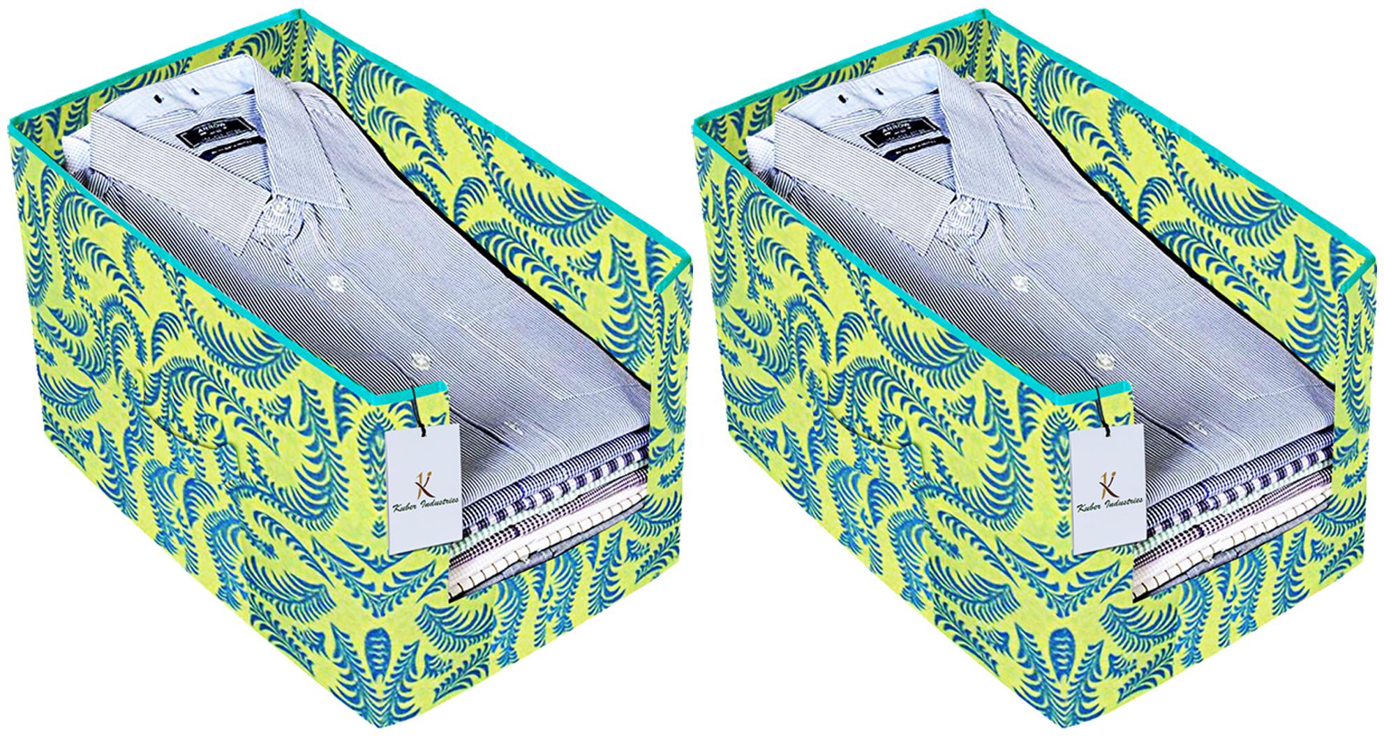 Kuber Industries Metalic Printed 2 pc Non Woven Shirt Stacker Wardrobe Organizer Set (Green) - CTHH16572
Kuber Industries Metalic Printed 2 pc Non Woven Shirt Stacker Wardrobe Organizer Set (Green) - CTHH16572