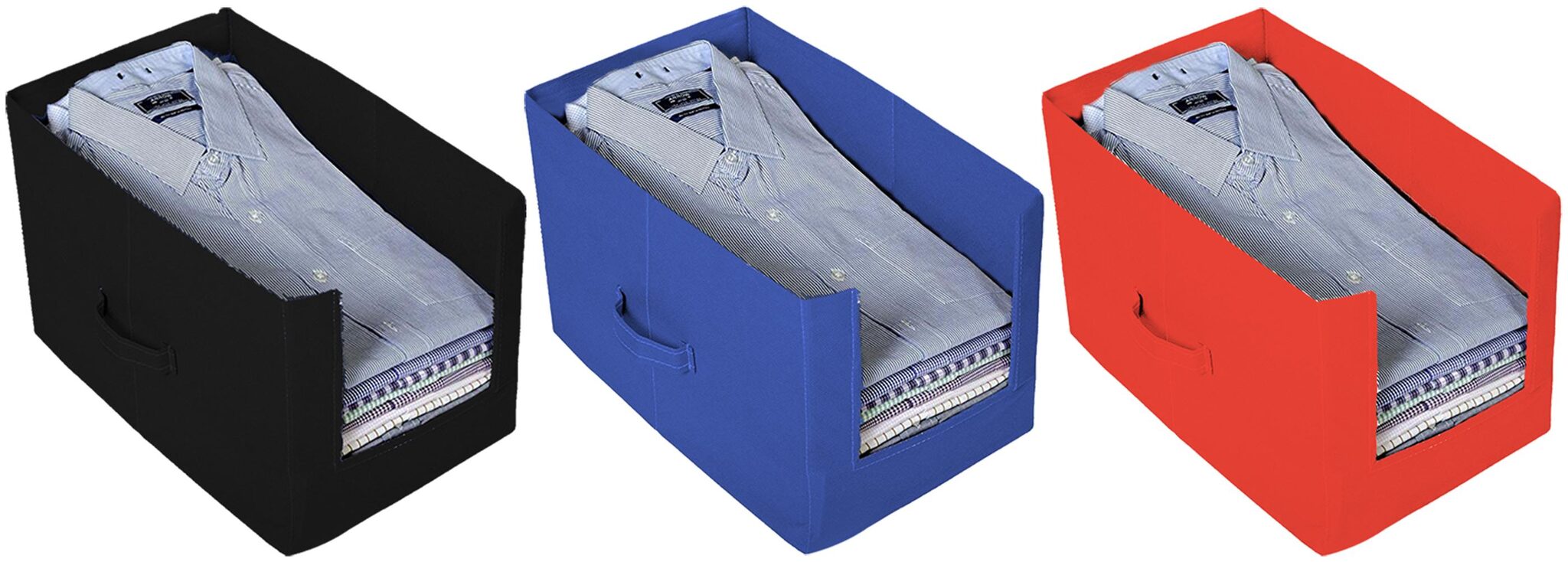 Kuber Industries Non-Woven 3 Pieces Shirt Stacker Wardrobe Organizer (Black Blue Red) - CTHH13817
Kuber Industries Non-Woven 3 Pieces Shirt Stacker Wardrobe Organizer (Black Blue Red) - CTHH13817