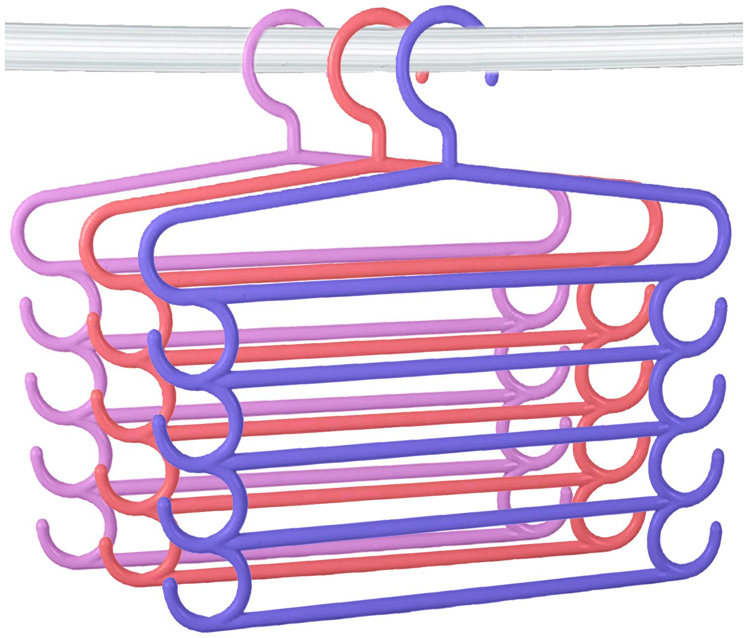 Kuber Industries Five Layers 3 pcs Plastic Clothes Hangers Pants Storage Hangers Cloth Rack Multilayer Storage Scarf Tie Rack Hanger(MultiColor) - CTHH14565
Kuber Industries Five Layers 3 pcs Plastic Clothes Hangers Pants Storage Hangers Cloth Rack Multilayer Storage Scarf Tie Rack Hanger(MultiColor) - CTHH14565