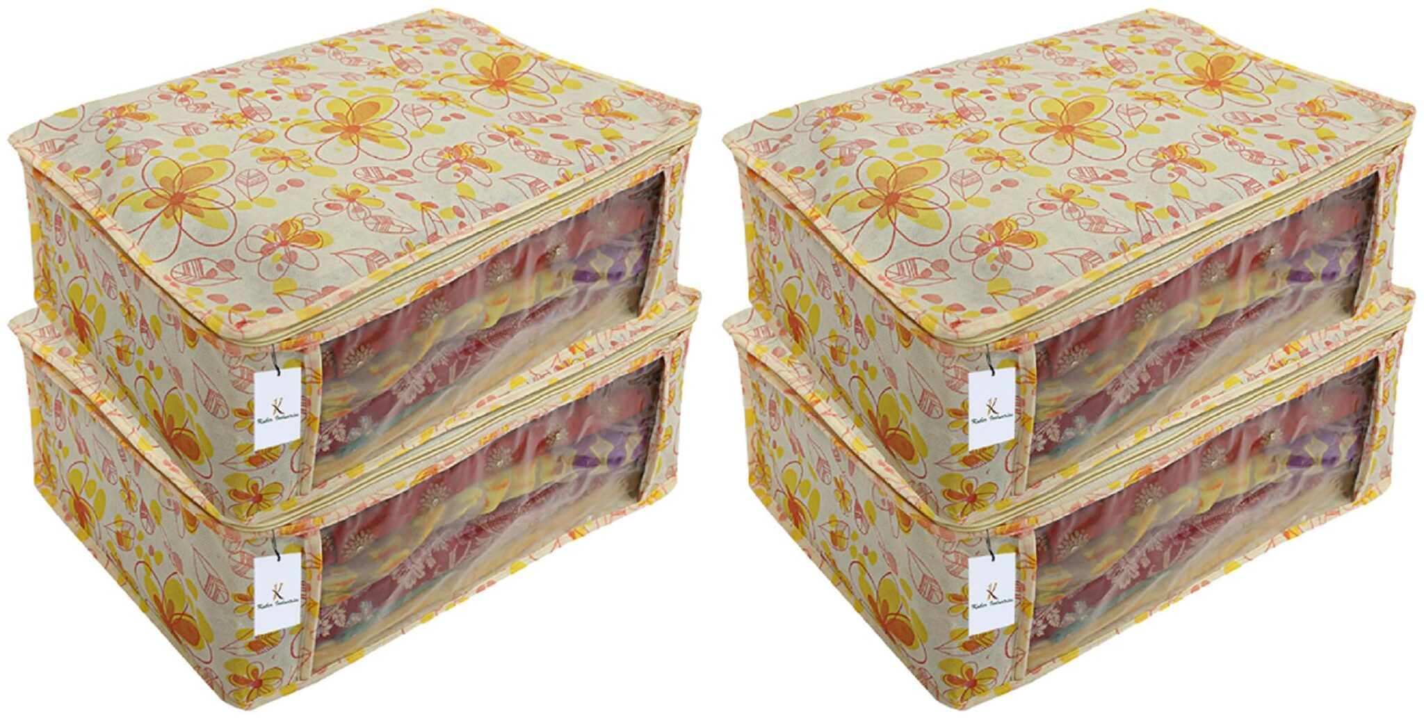 Kuber Industries 4 Piece Non Woven Saree Cover Set Ivory Red 7 Inches Height CTHH11468
Kuber Industries 4 Piece Non Woven Saree Cover Set Ivory Red 7 Inches Height CTHH11468