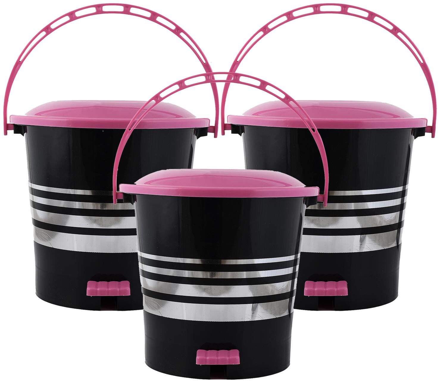 Kuber Industries 3 pcs Plastic Dustbin Garbage Bin with Handle 10 L (Pink) - CTHH17397
Kuber Industries 3 pcs Plastic Dustbin Garbage Bin with Handle 10 L (Pink) - CTHH17397
