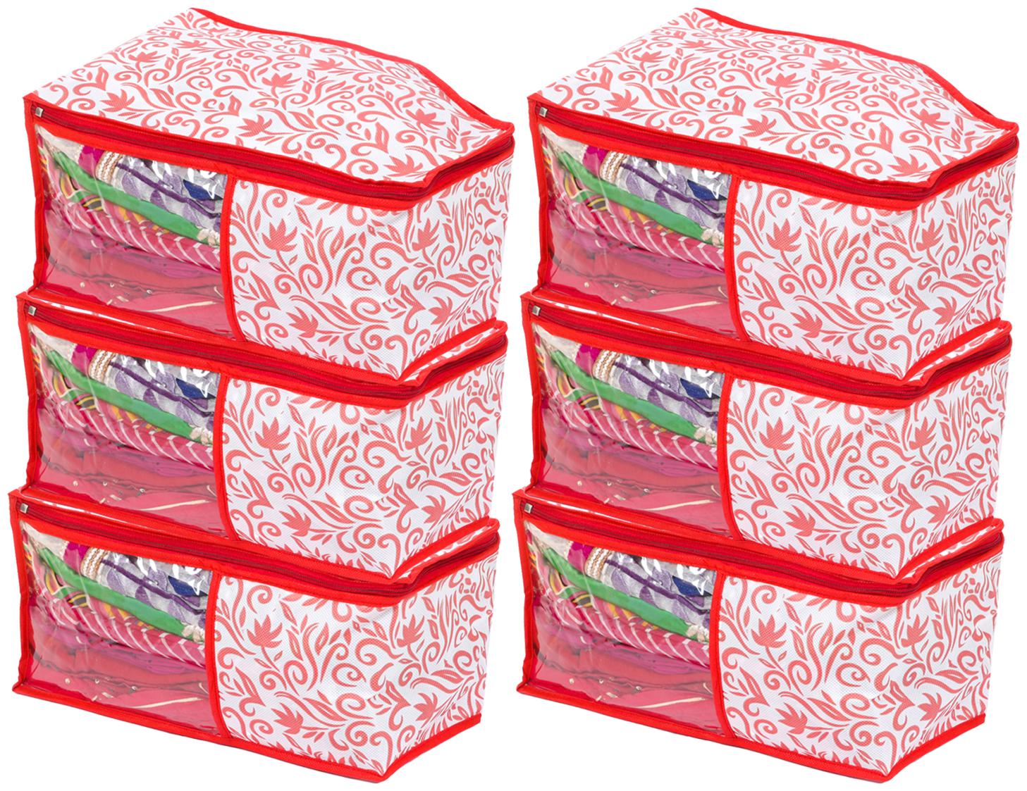 Kuber Industries Floral Design 6 Pieces Non Woven Blouse Cover Set (Red White) - CTHH13755
Kuber Industries Floral Design 6 Pieces Non Woven Blouse Cover Set (Red White) - CTHH13755