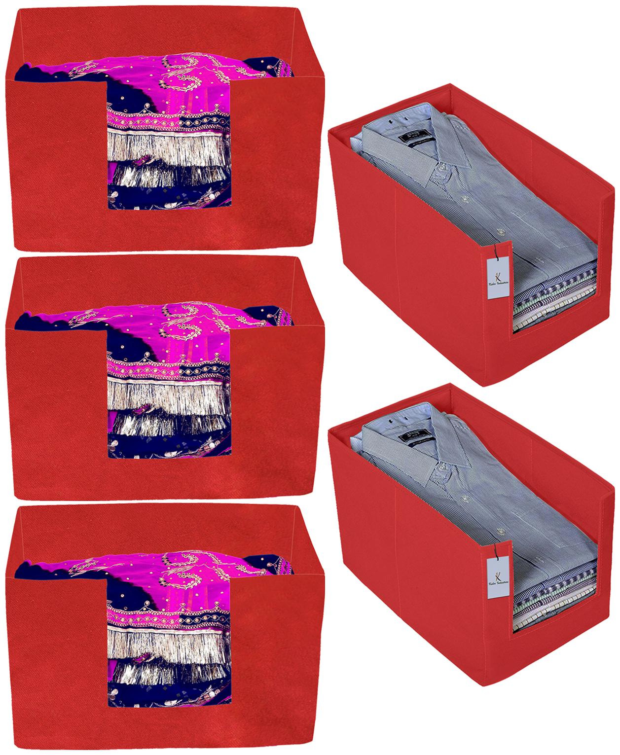 Kuber Industries Non Woven 2 pc Shirt Stacker And 3 pc Foldable Rectangle Cloth Saree Stacker Cloth Wardrobe Organizer Wardrobe Organizer (Red) - CTHH17685
Kuber Industries Non Woven 2 pc Shirt Stacker And 3 pc Foldable Rectangle Cloth Saree Stacker Cloth Wardrobe Organizer Wardrobe Organizer (Red) - CTHH17685