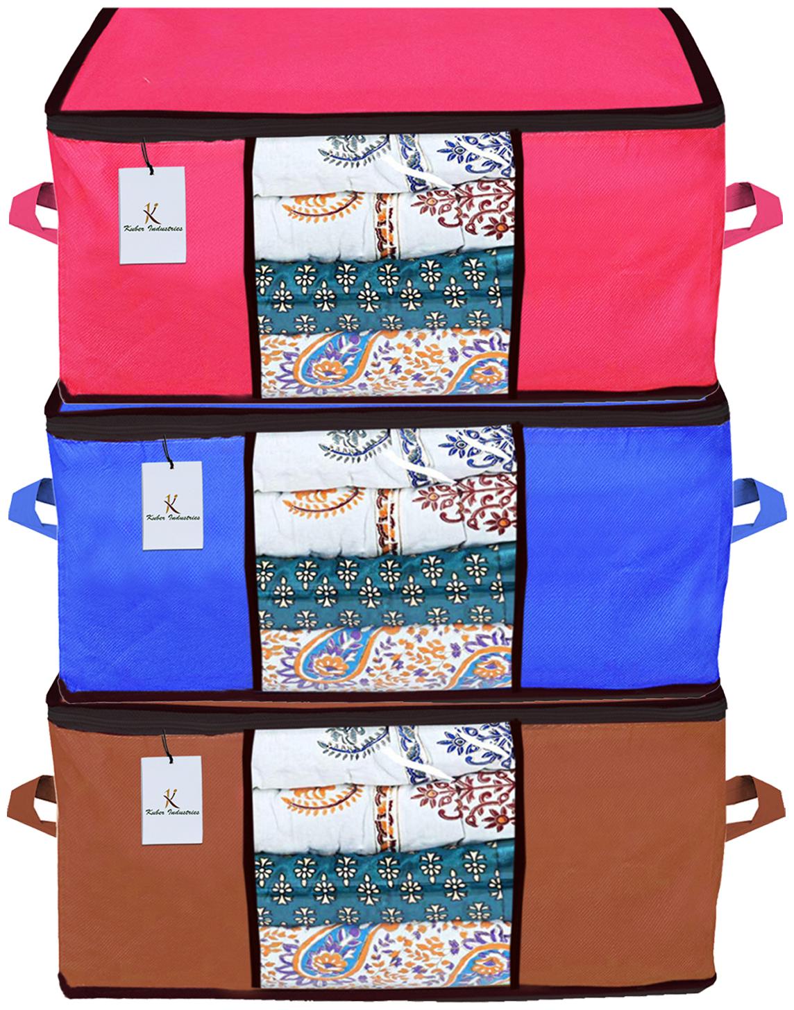 Kuber Industries Underbed Storage Bag Storage Organiser Blanket Cover Set of 3 - Pink Royal Blue Dark Brown Extra Large Size CTHH14333
Kuber Industries Underbed Storage Bag Storage Organiser Blanket Cover Set of 3 - Pink Royal Blue Dark Brown Extra Large Size CTHH14333