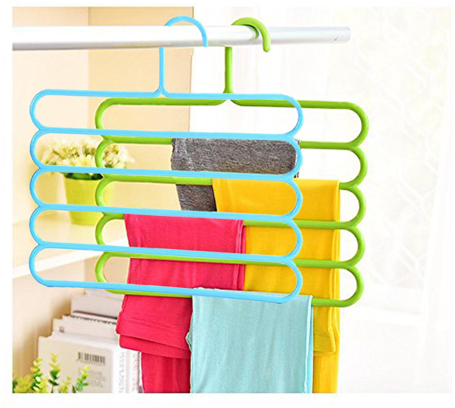 Kuber Industries 2 pcs Multi-Purpose 5 Layer Pants Clothes Hanger Wardrobe Storage Organizer(Multi) - CTHH14044
Kuber Industries 2 pcs Multi-Purpose 5 Layer Pants Clothes Hanger Wardrobe Storage Organizer(Multi) - CTHH14044